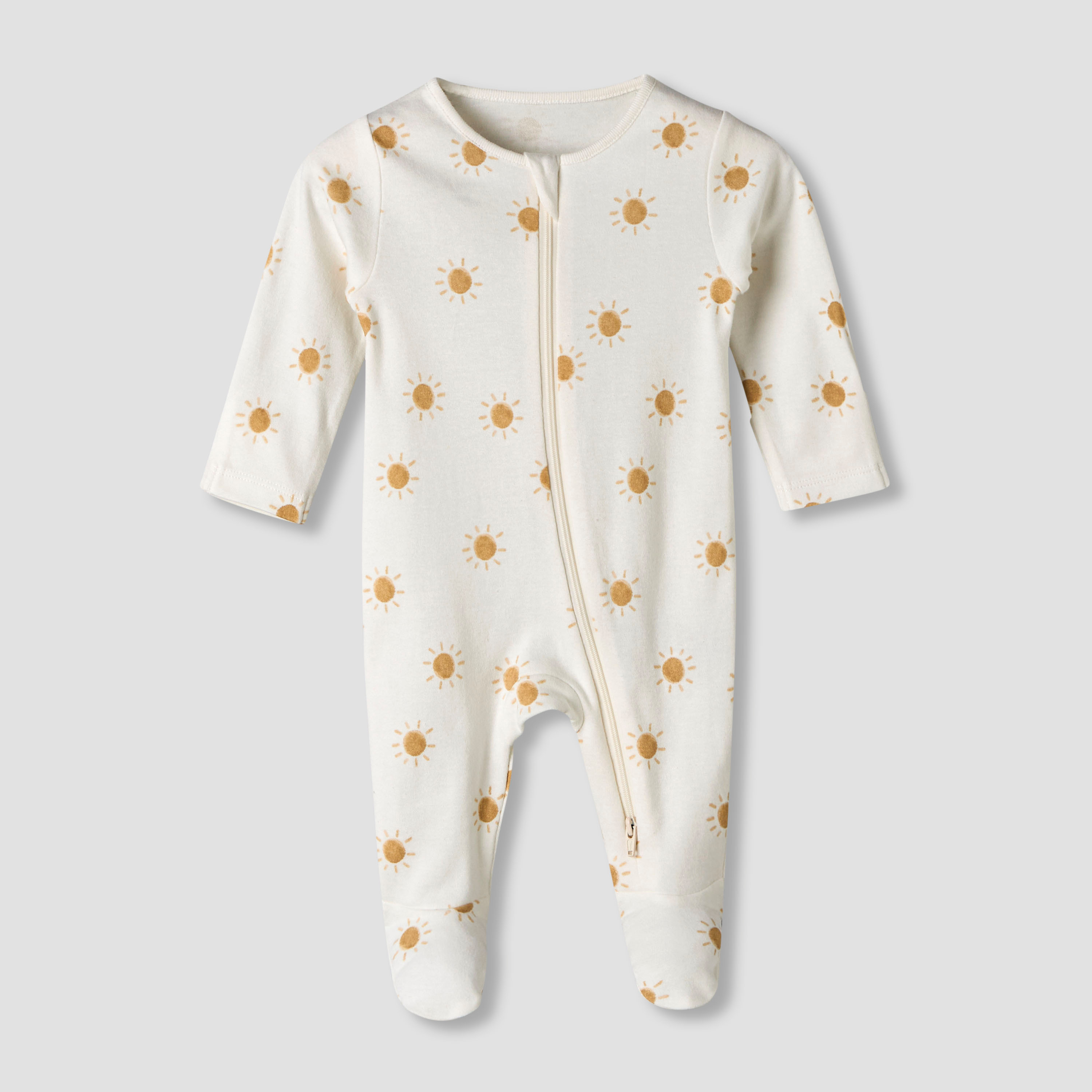 Pack of 3 Juniors Organic Cotton Round Neck Long Sleeves Sleepsuit with Print-baby-boys-clothing-nightwear-sleepsuits-image-2