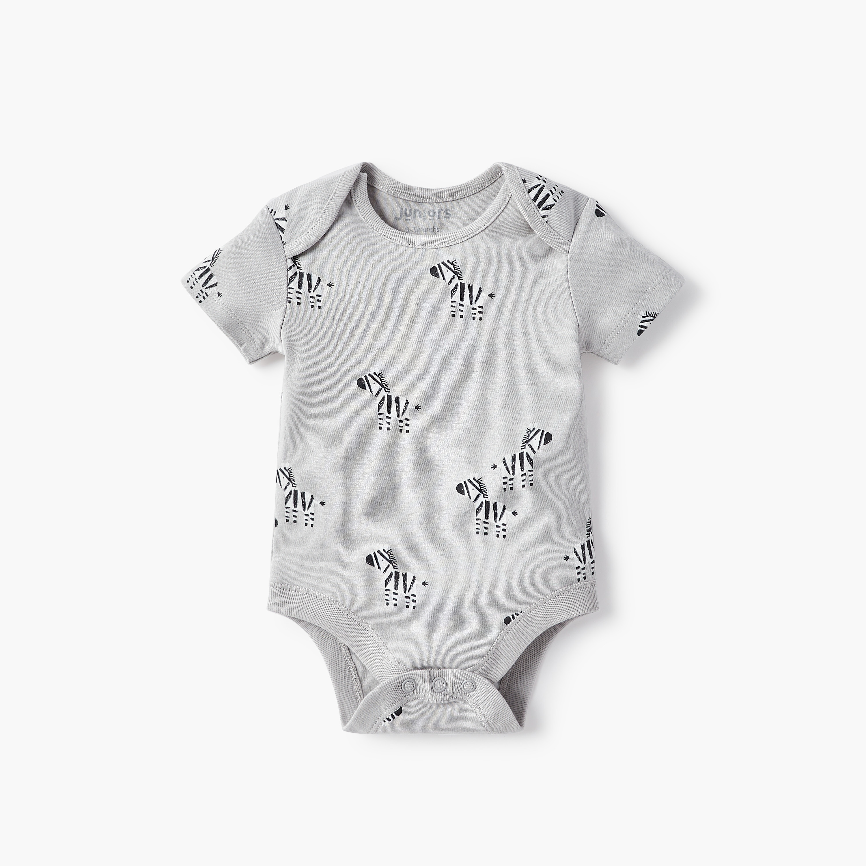 Juniors Animal Print Envelope Neck Bodysuit with Button Closure - Set of 3-baby-boys-clothing-bodysuits-image-2