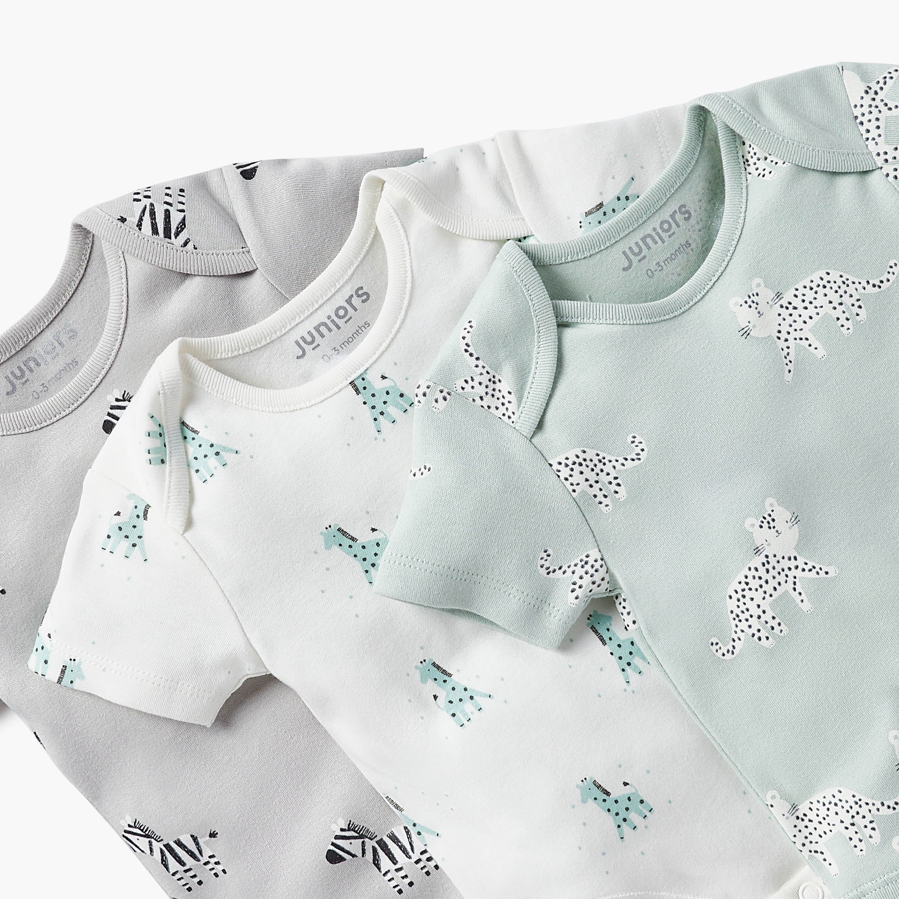 Juniors Animal Print Envelope Neck Bodysuit with Button Closure - Set of 3-baby-boys-clothing-bodysuits-image-5