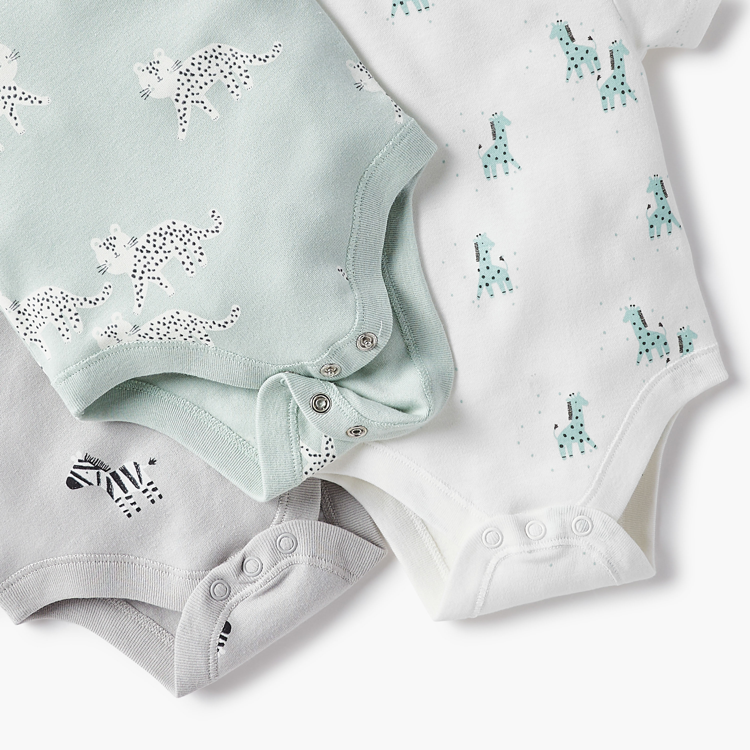 Juniors Animal Print Envelope Neck Bodysuit with Button Closure - Set of 3-baby-boys-clothing-bodysuits-image-6