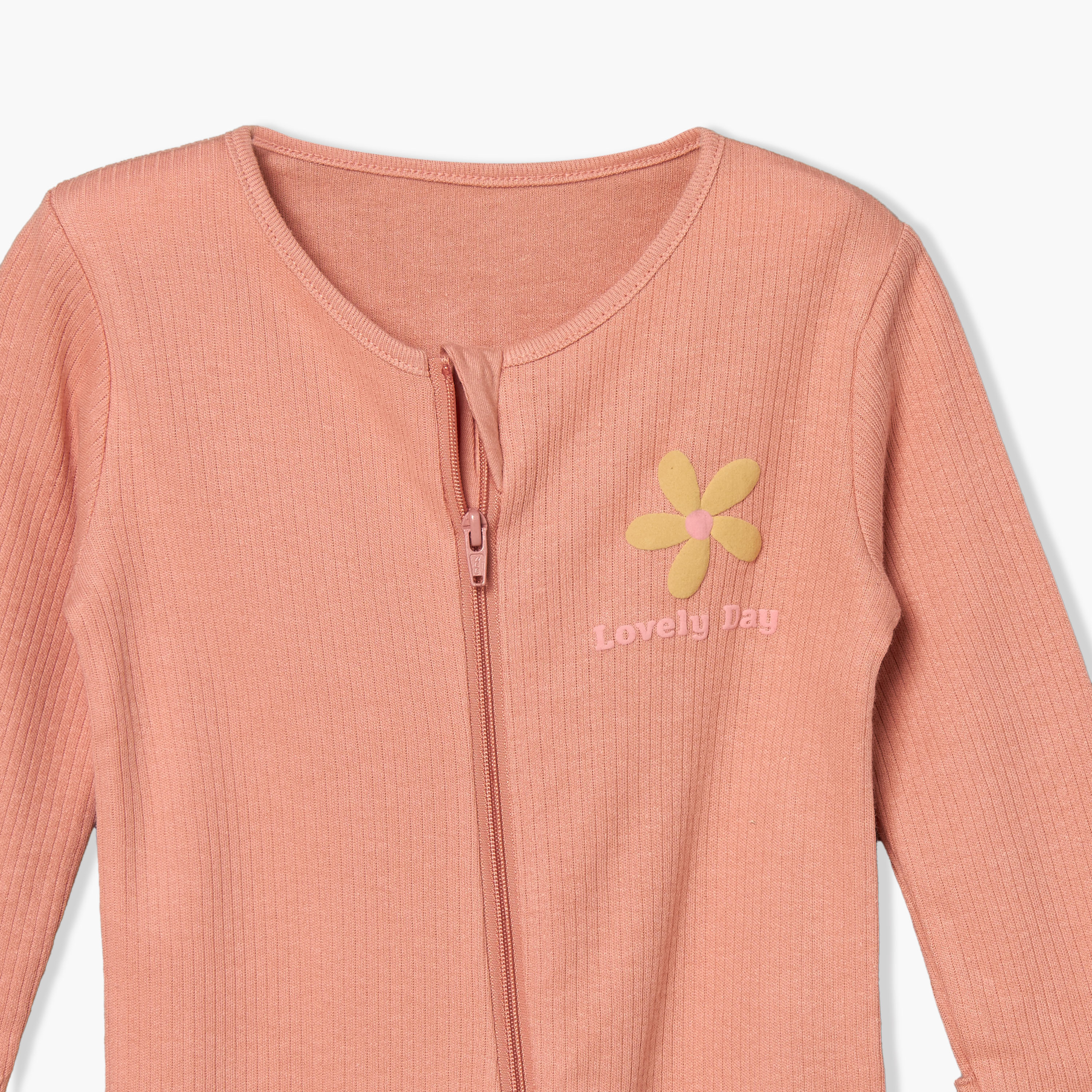 Pack of 3 Juniors Cotton Round Neck Long Sleeves Sleepsuit with Floral Print-baby-girls-clothing-nightwear-sleepsuits-image-6