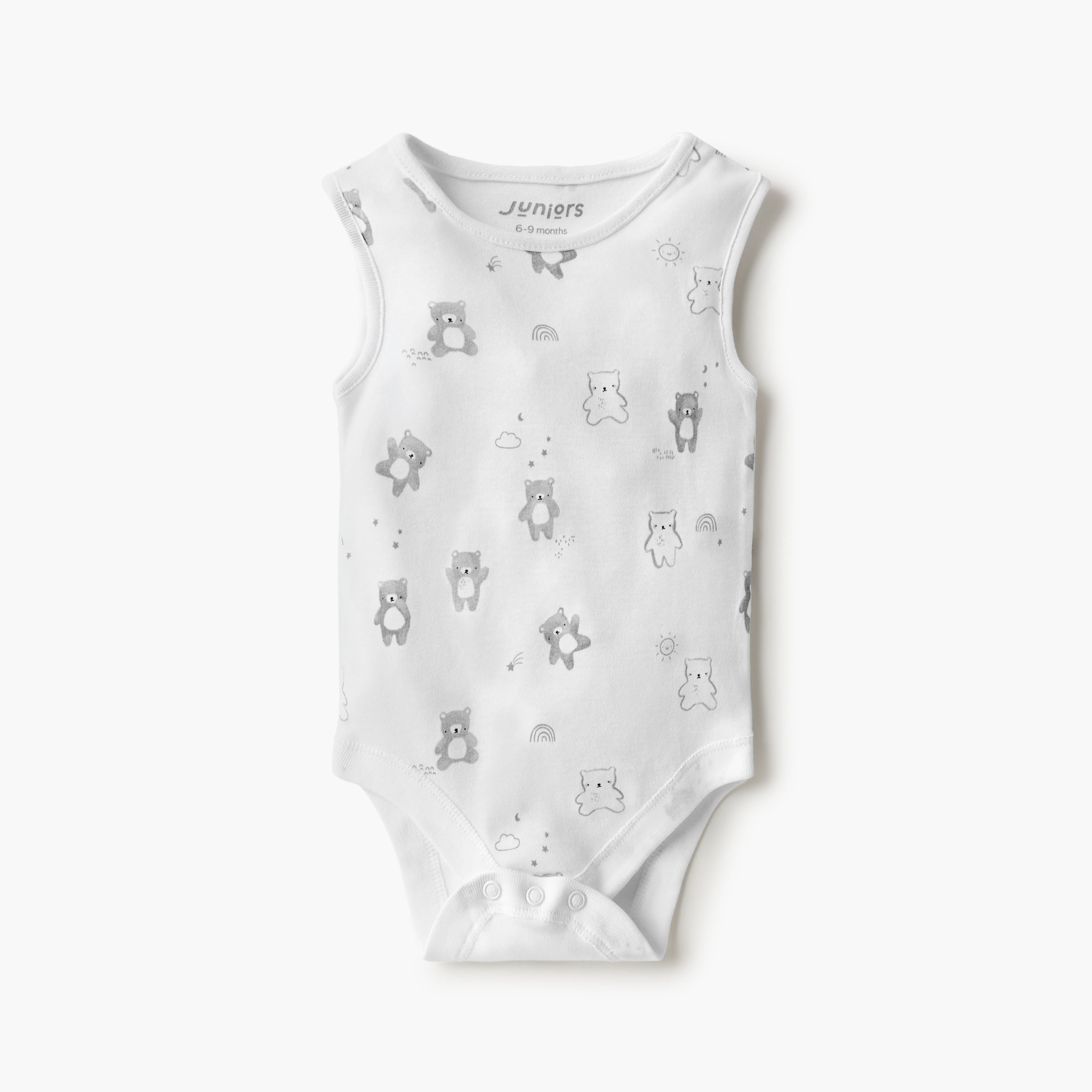 Juniors Printed Sleeveless Bodysuit with Button Closure - Set of 8-baby-boys-clothing-bodysuits-image-4