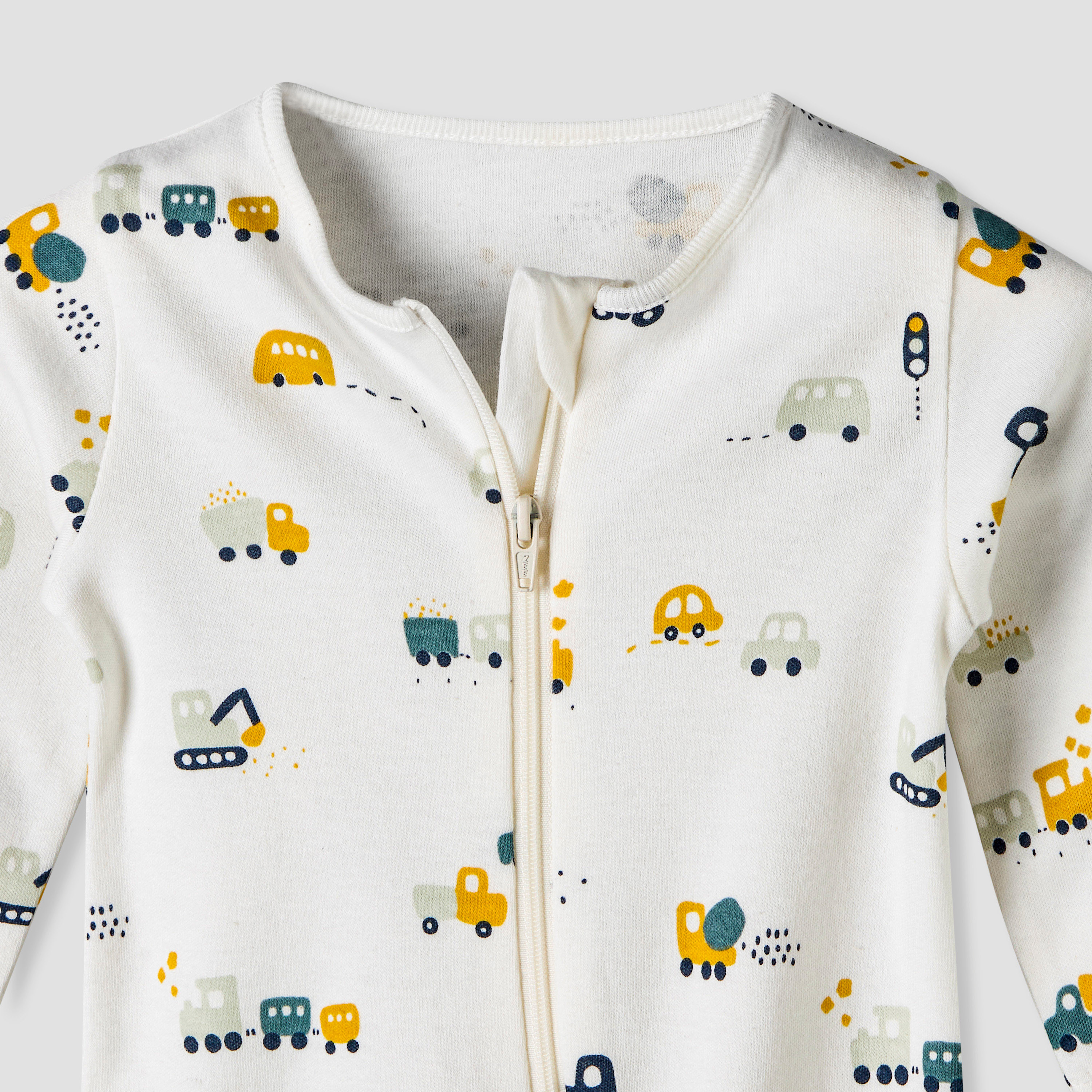طقم من 3 بدلات نوم قطن عضوي بياقة مستديرة وأكمام طويلة وطبعات من جونيورز-baby-boys-clothing-nightwear-sleepsuits-image-2