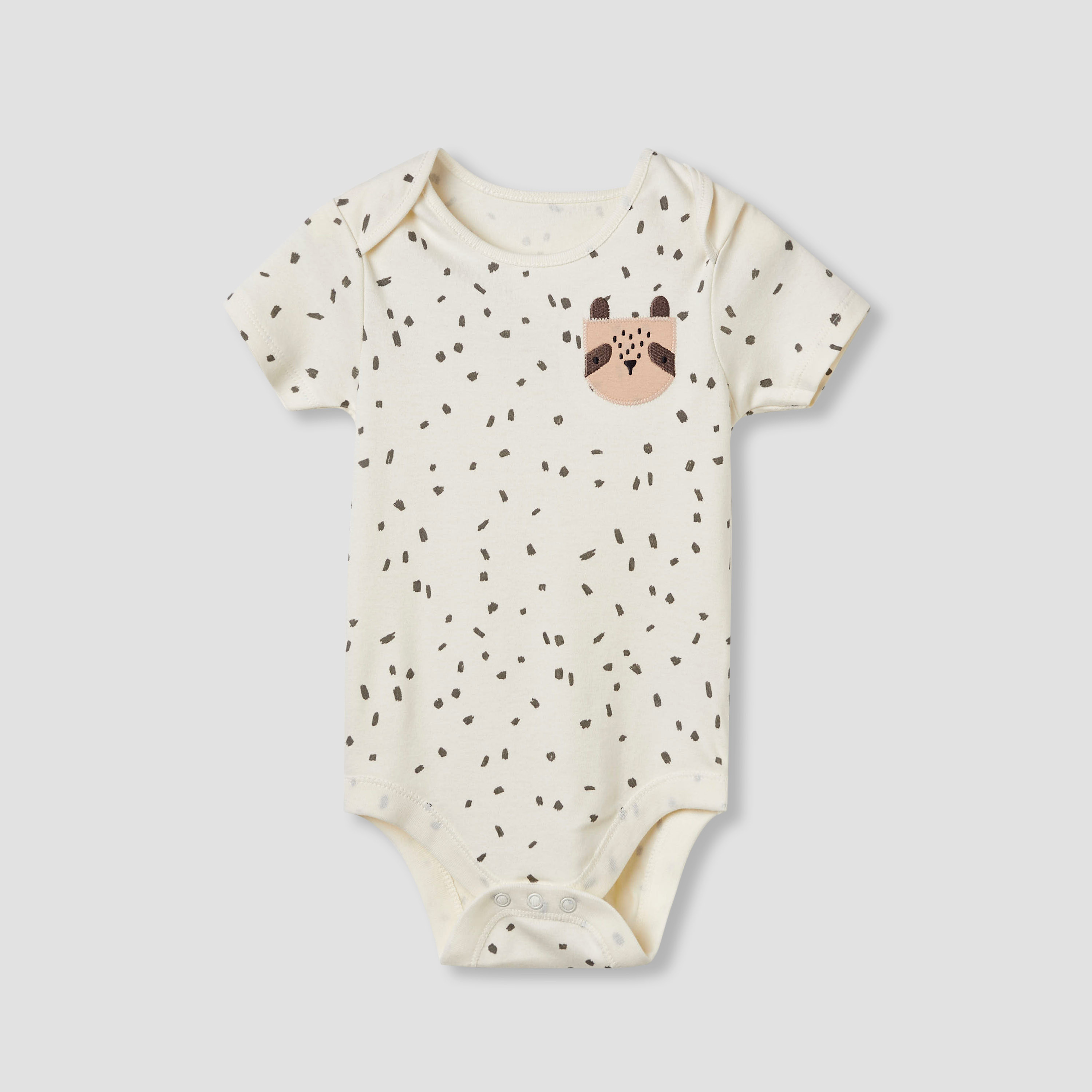 Juniors Printed Bodysuit with Short Sleeves and Button Closure - Set of 3-baby-boys-clothing-bodysuits-image-2