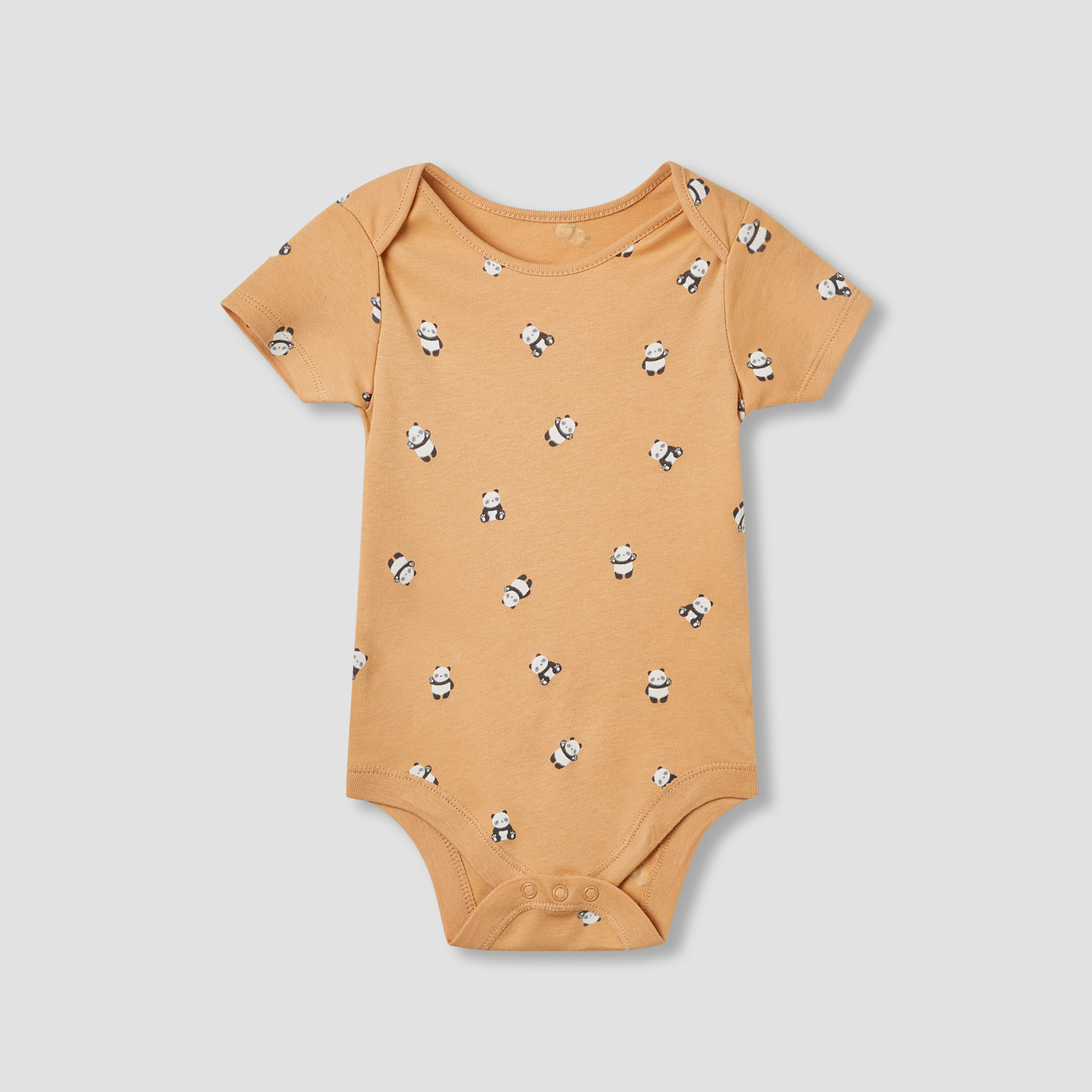 Juniors Printed Bodysuit with Short Sleeves and Button Closure - Set of 3-baby-boys-clothing-bodysuits-image-3
