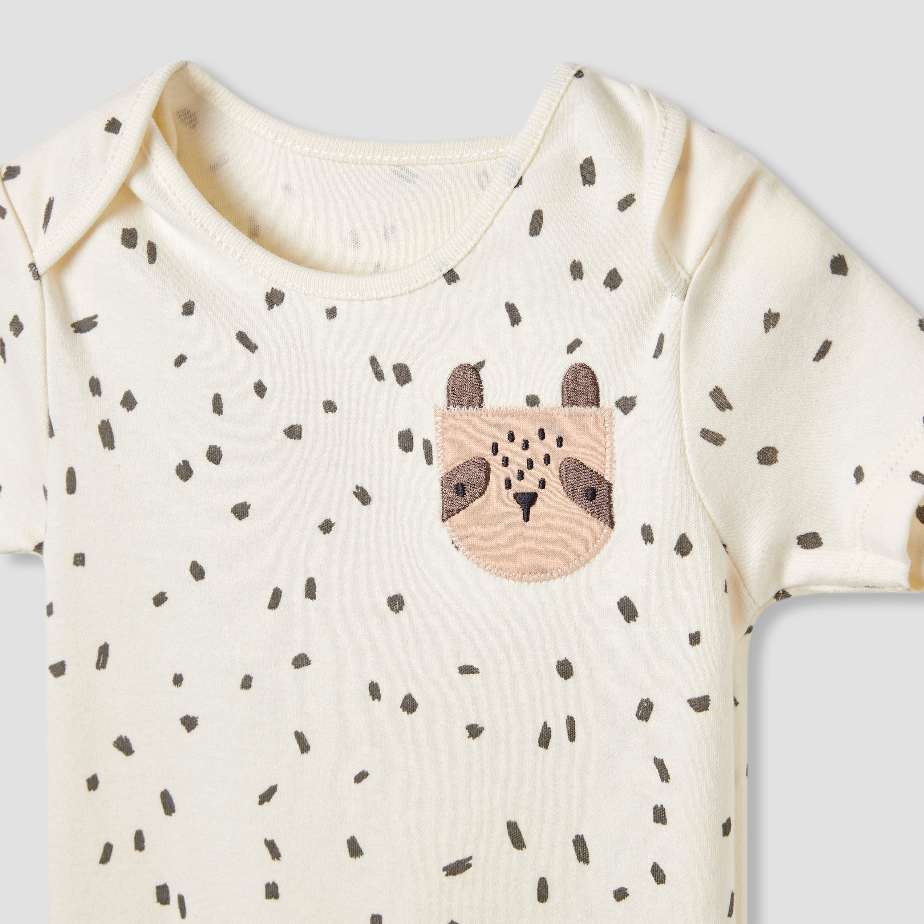 Juniors Printed Bodysuit with Short Sleeves and Button Closure - Set of 3-baby-boys-clothing-bodysuits-image-5