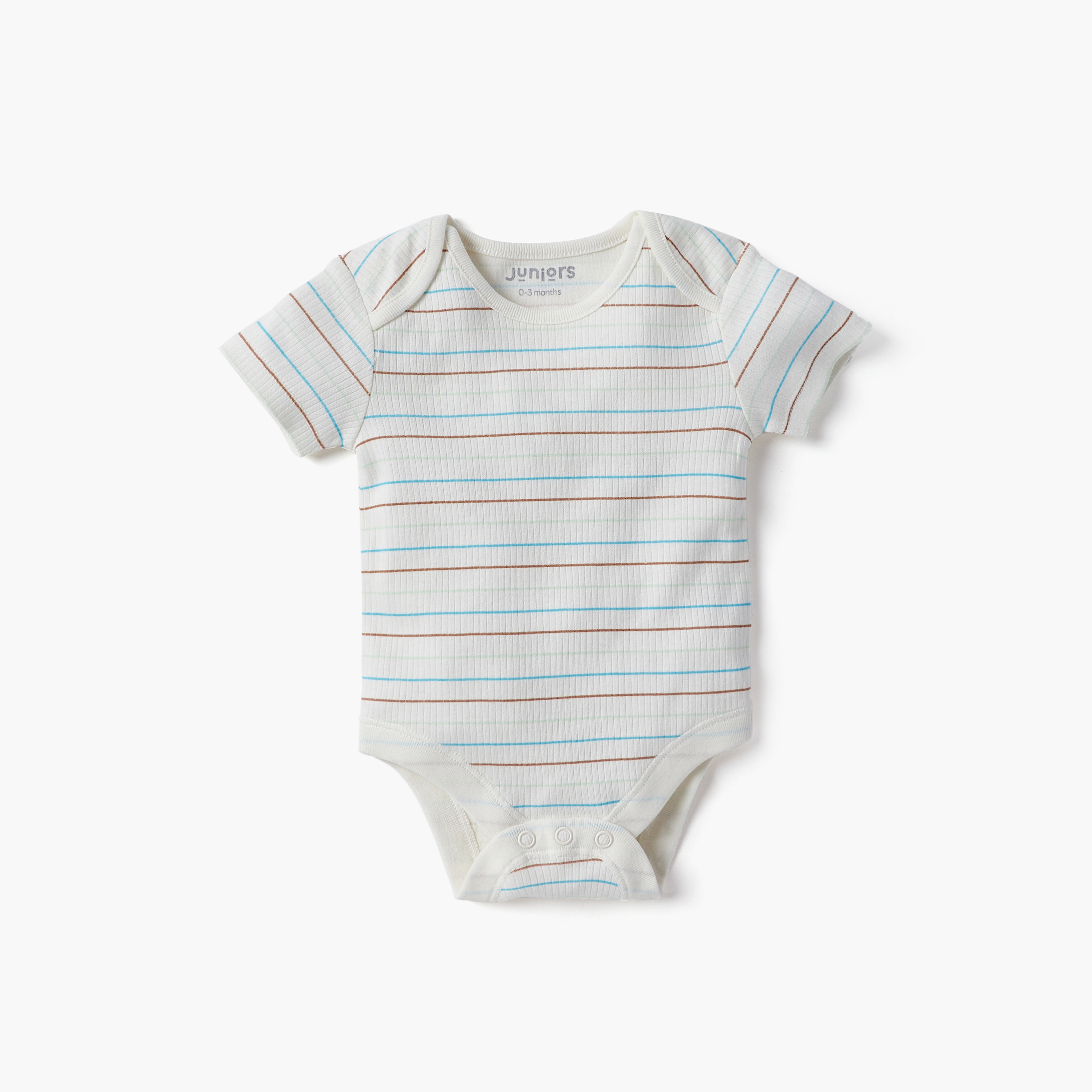 Juniors Printed Bodysuit with Short Sleeves and Button Closure - Set of 3-baby-boys-clothing-multipacks-image-2