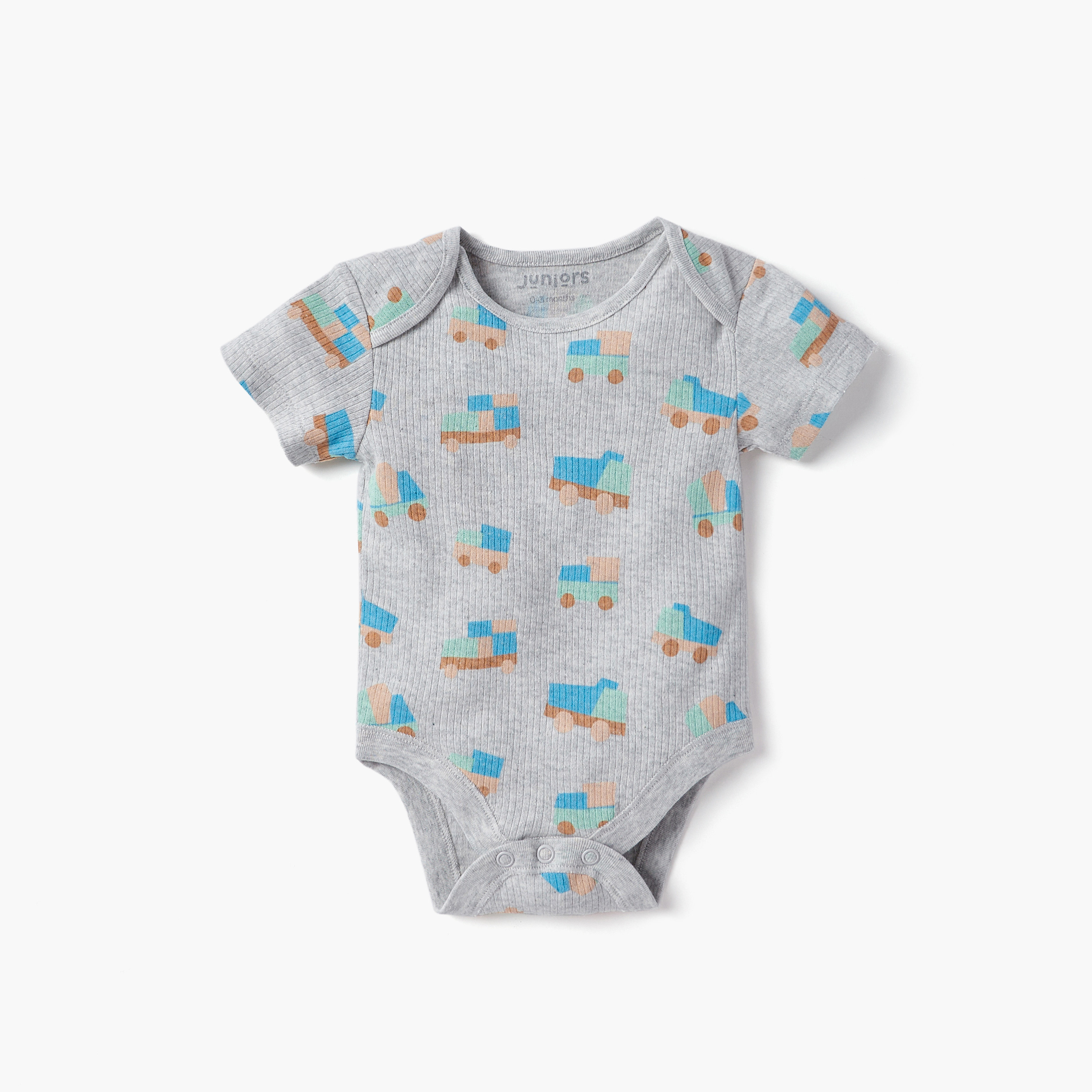 Juniors Printed Bodysuit with Short Sleeves and Button Closure - Set of 3-baby-boys-clothing-multipacks-image-4
