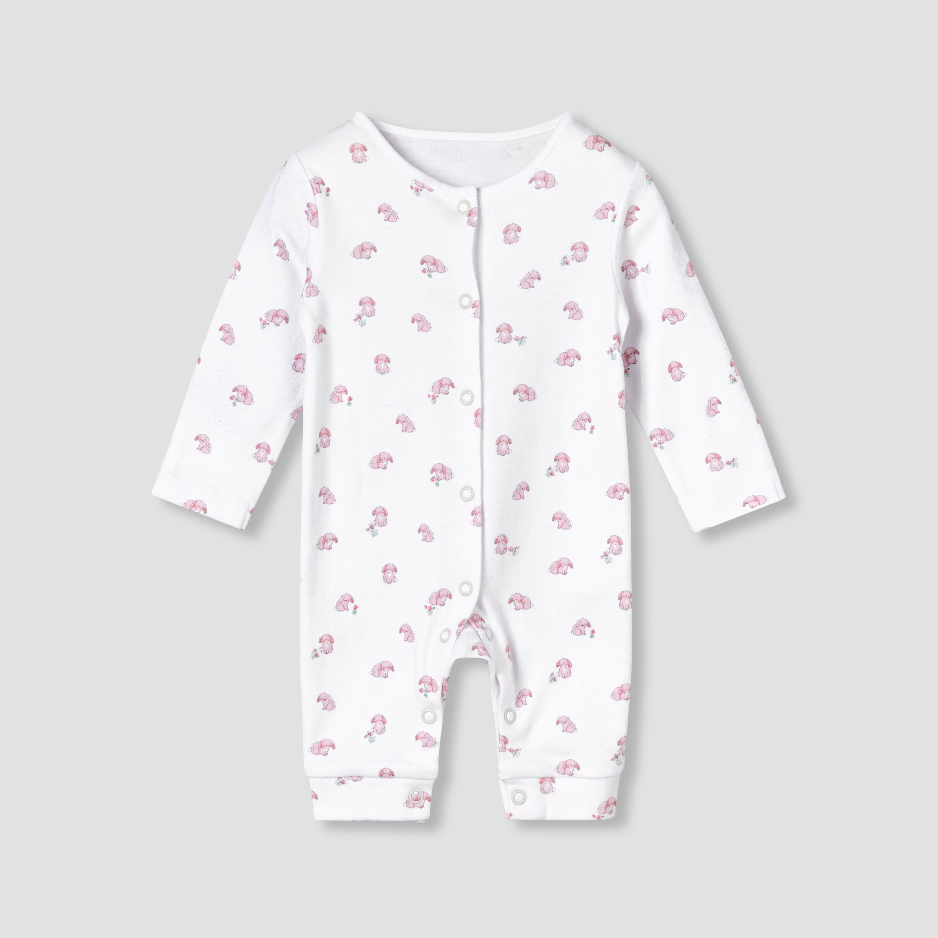 Pack of 3 Juniors Round Neck Long Sleeves Sleepsuit with Button Closure-baby-girls-clothing-nightwear-sleepsuits-image-2
