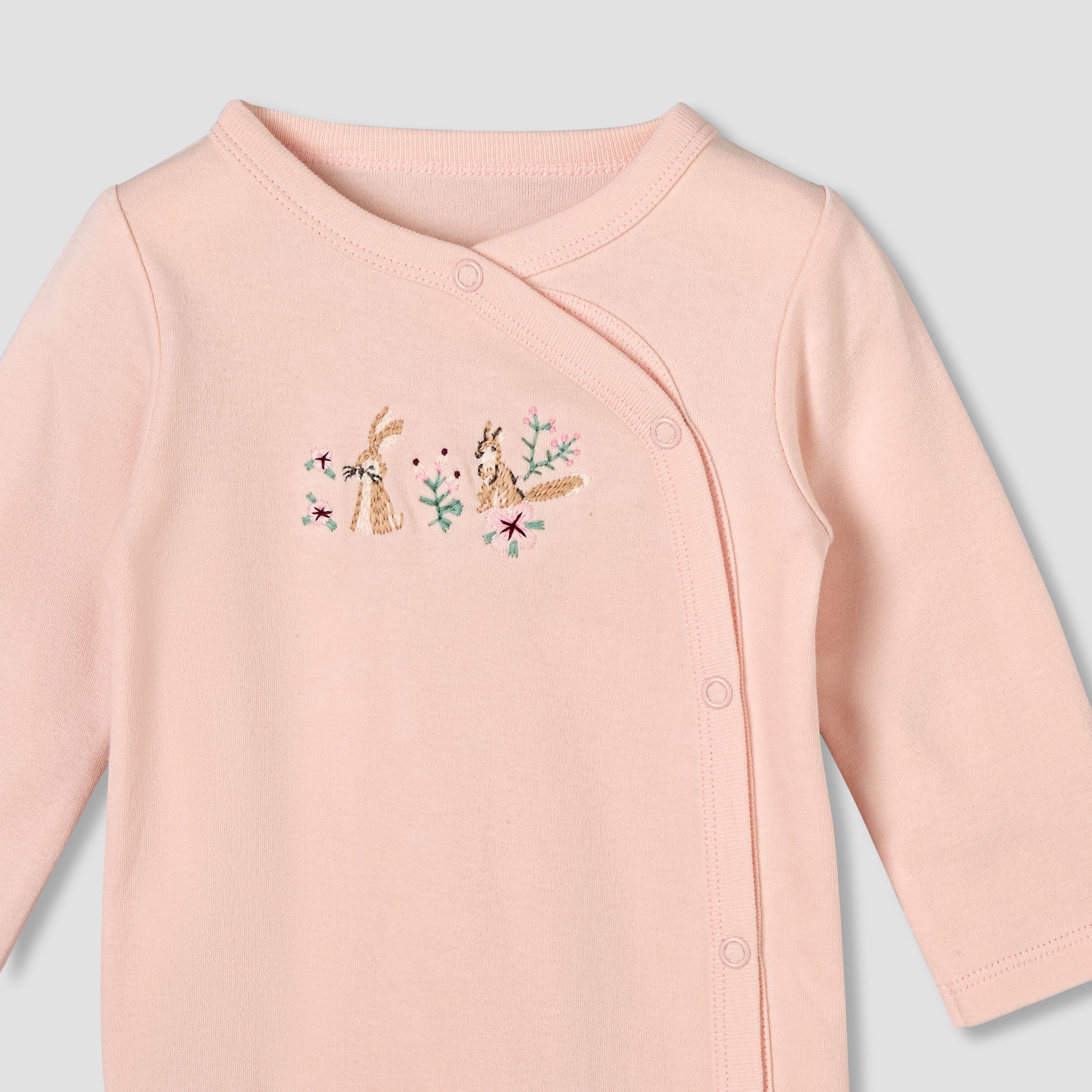 Pack of 3 Juniors Round Neck Long Sleeves Sleepsuit with Button Closure-baby-girls-clothing-nightwear-sleepsuits-image-5