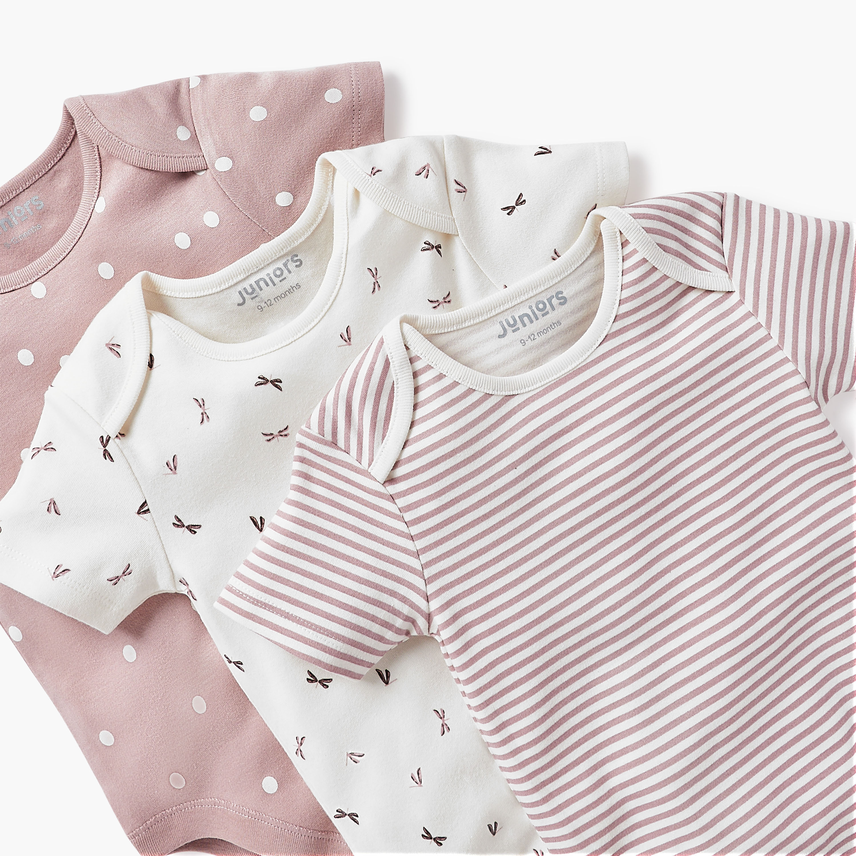 Juniors Animal Print Envelope Neck Bodysuit with Button Closure - Set of 3-baby-girls-clothing-multipacks-image-4