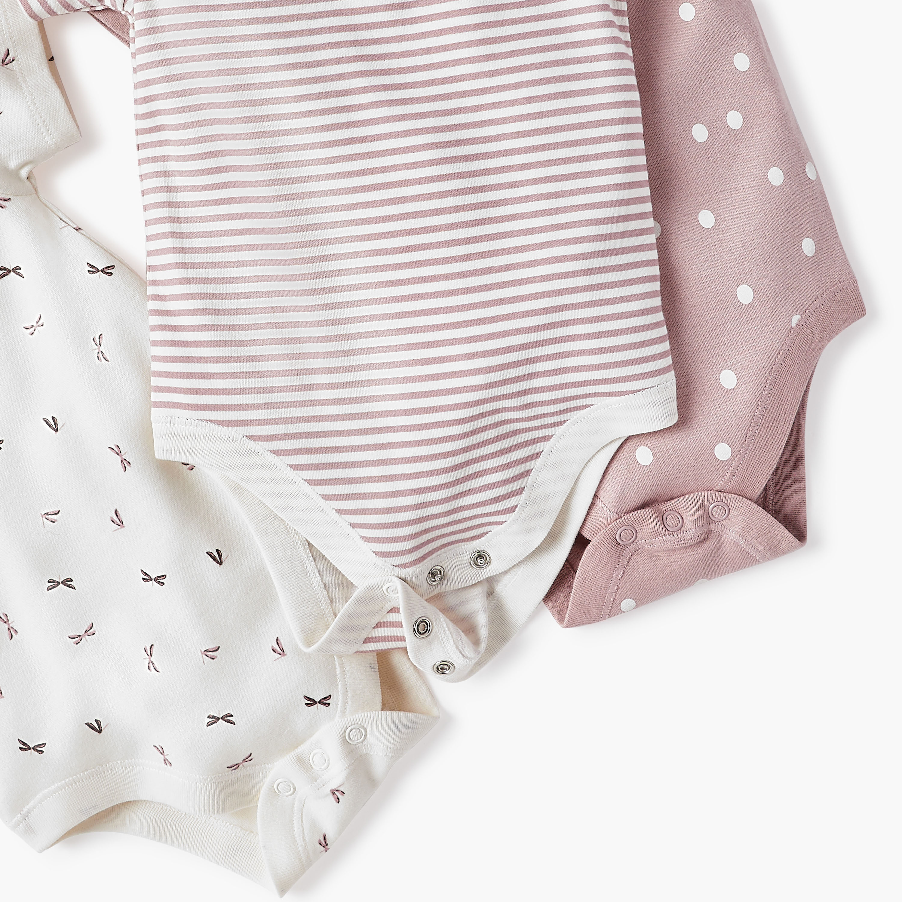 Juniors Animal Print Envelope Neck Bodysuit with Button Closure - Set of 3-baby-girls-clothing-multipacks-image-5