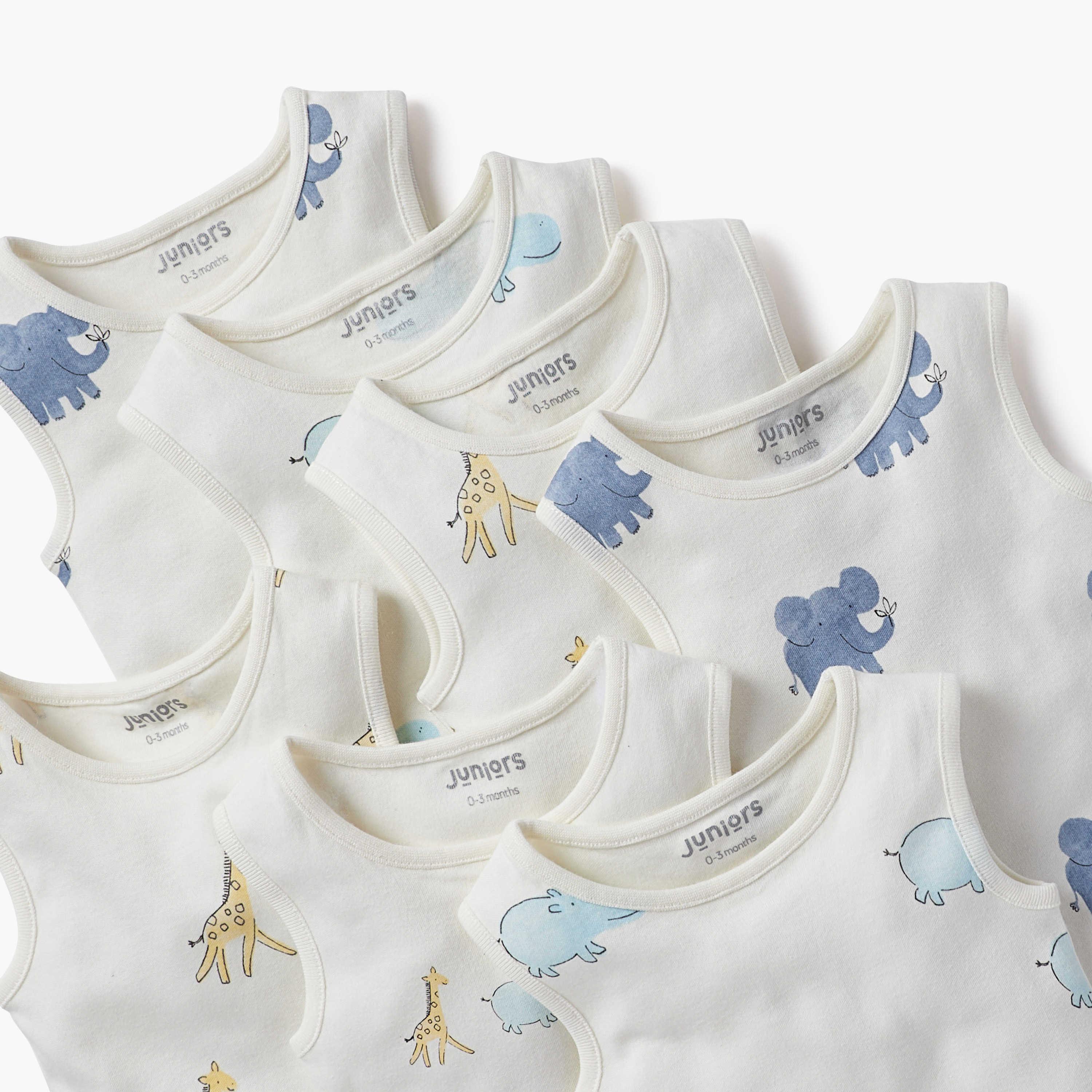 Juniors Safari Print Sleeveless Bodysuit with Snap Button Closure - Set of 7-baby-boys-clothing-multipacks-image-3
