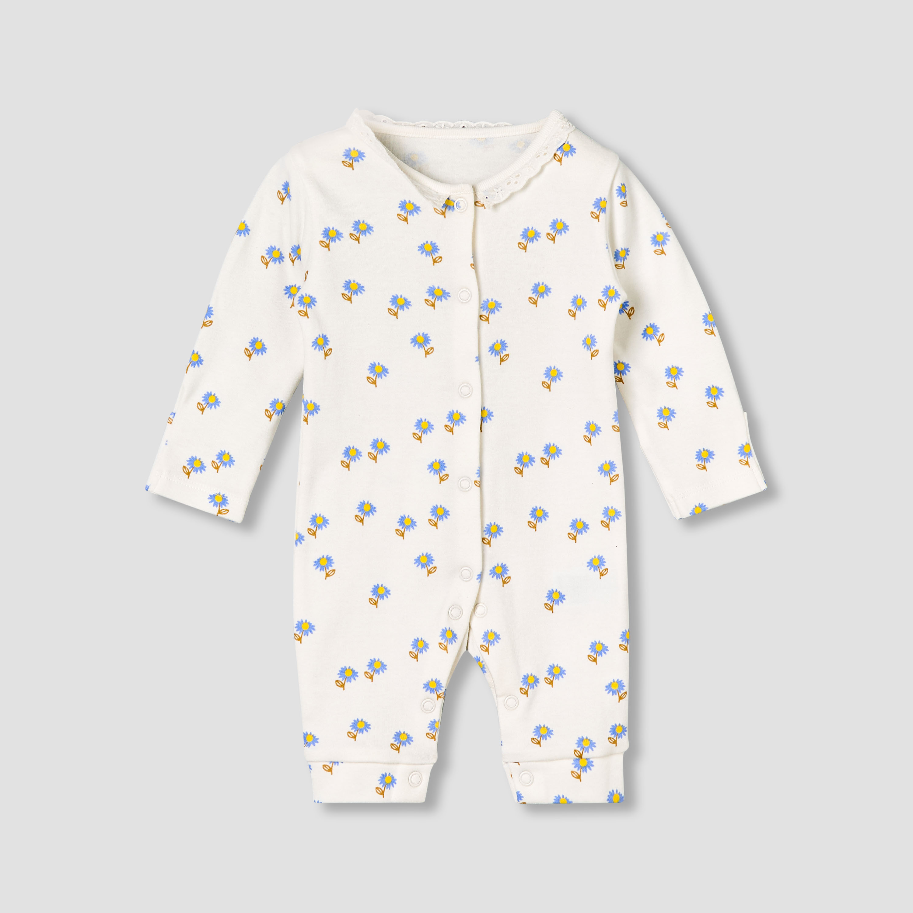 Pack of 3 Juniors Round Neck Long Sleeves Sleepsuit with Print-baby-girls-clothing-nightwear-sleepsuits-image-4