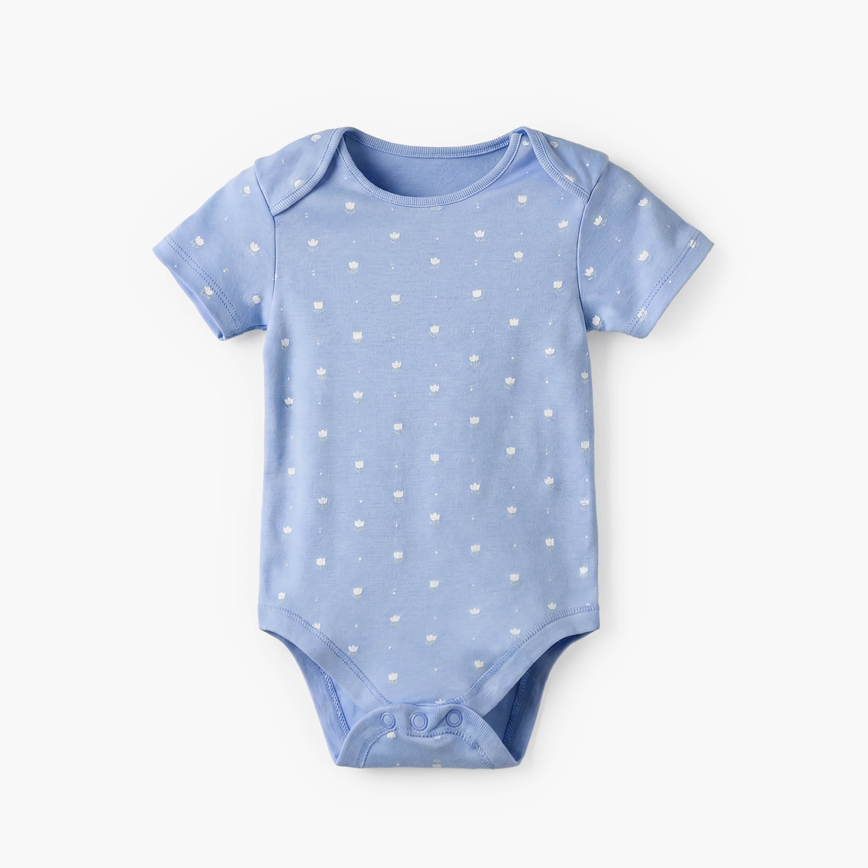 بودي سوت قطن بأكمام قصيرة وياقة ضيقة بطبعات زهور من جونيورز - طقم من 3 قطع-baby-girls-clothing-bodysuits-image-3