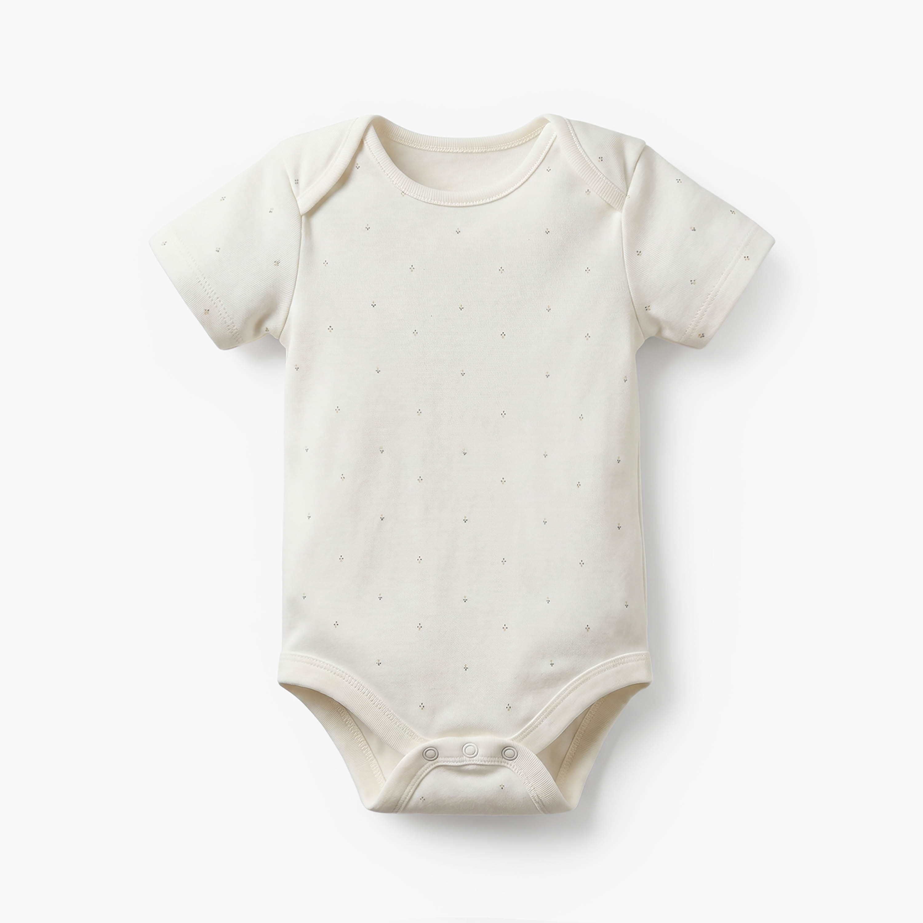بودي سوت قطن بأكمام قصيرة وياقة ضيقة بطبعات زهور من جونيورز - طقم من 3 قطع-baby-girls-clothing-bodysuits-image-5