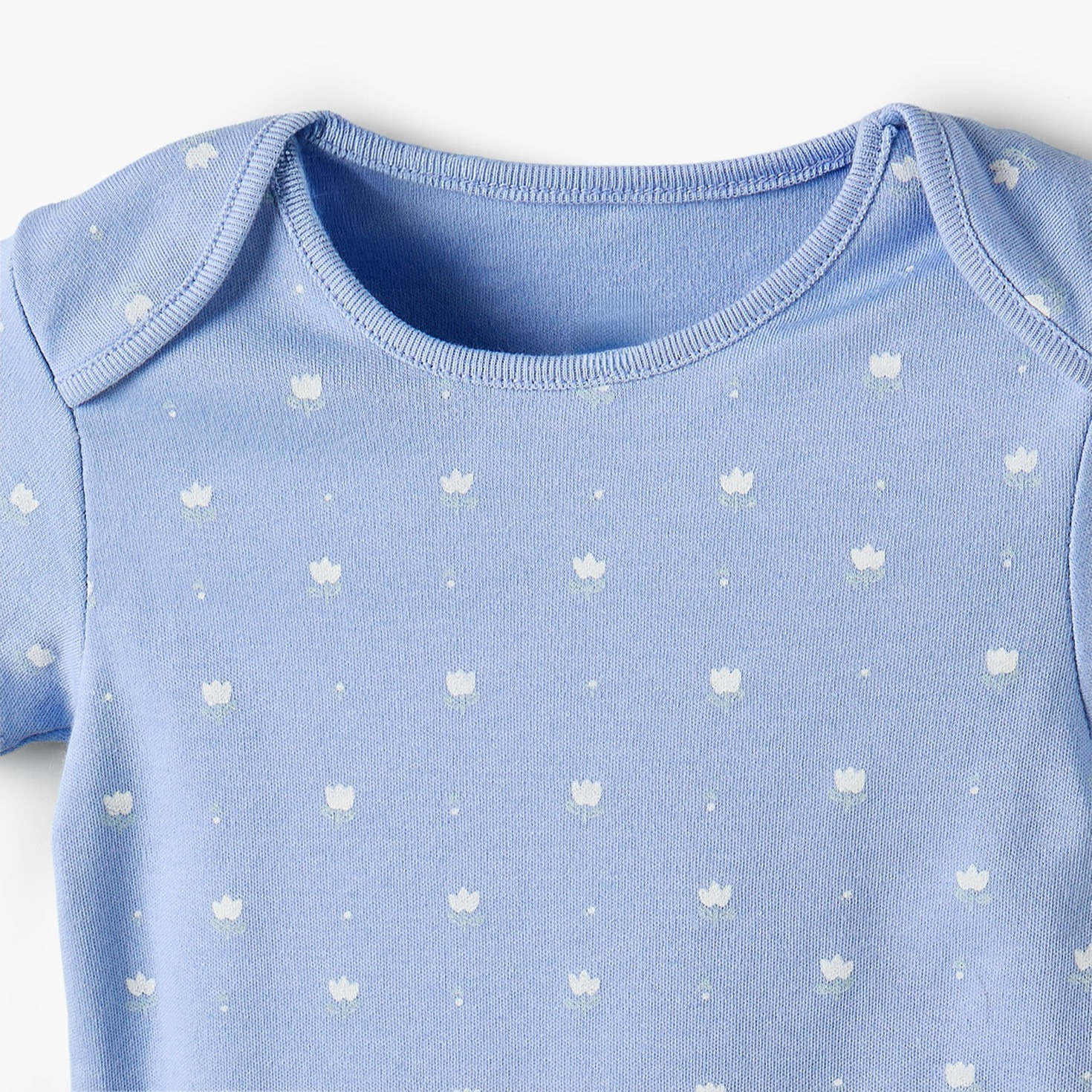 بودي سوت قطن بأكمام قصيرة وياقة ضيقة بطبعات زهور من جونيورز - طقم من 3 قطع-baby-girls-clothing-bodysuits-image-6
