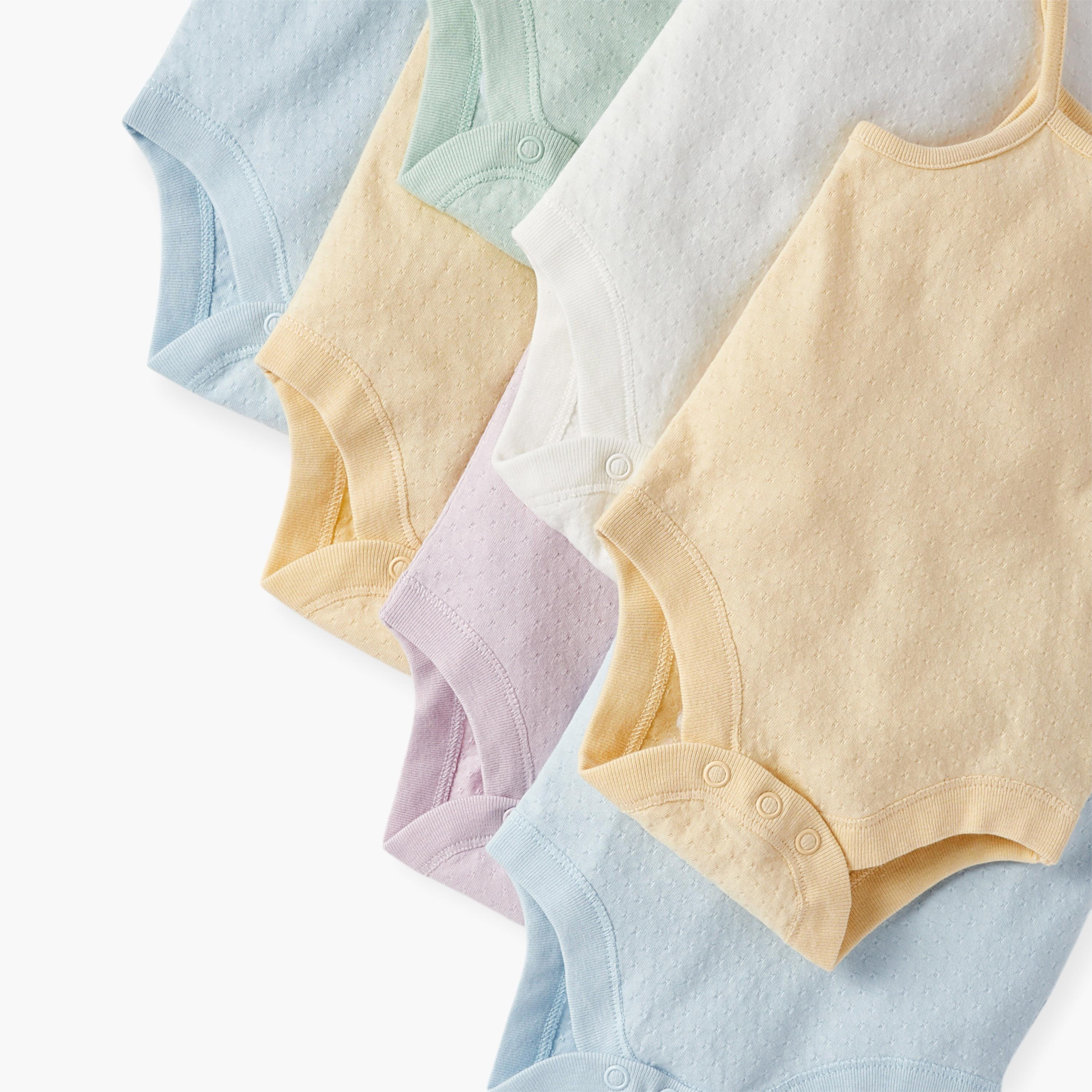 Juniors Textured Strappy Bodysuit - Set of 7-baby-boys-clothing-bodysuits-image-4