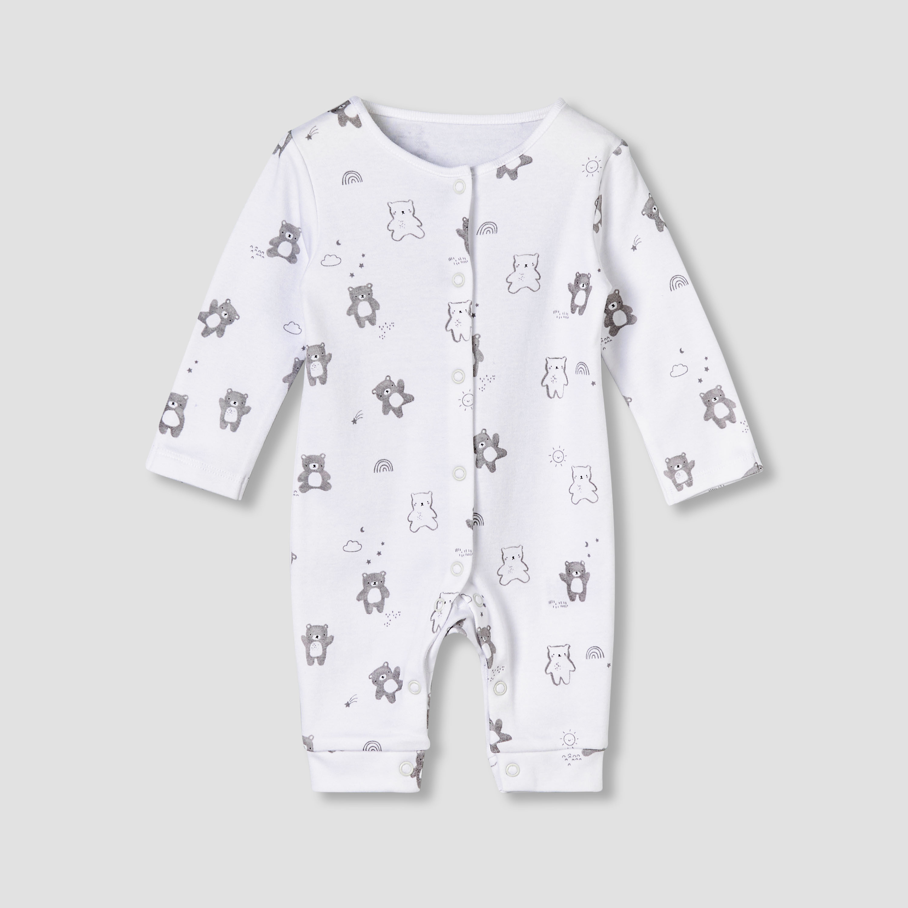 Pack of 3 Juniors Round Neck Long Sleeves Sleepsuit with Print-baby-boys-clothing-nightwear-sleepsuits-image-4