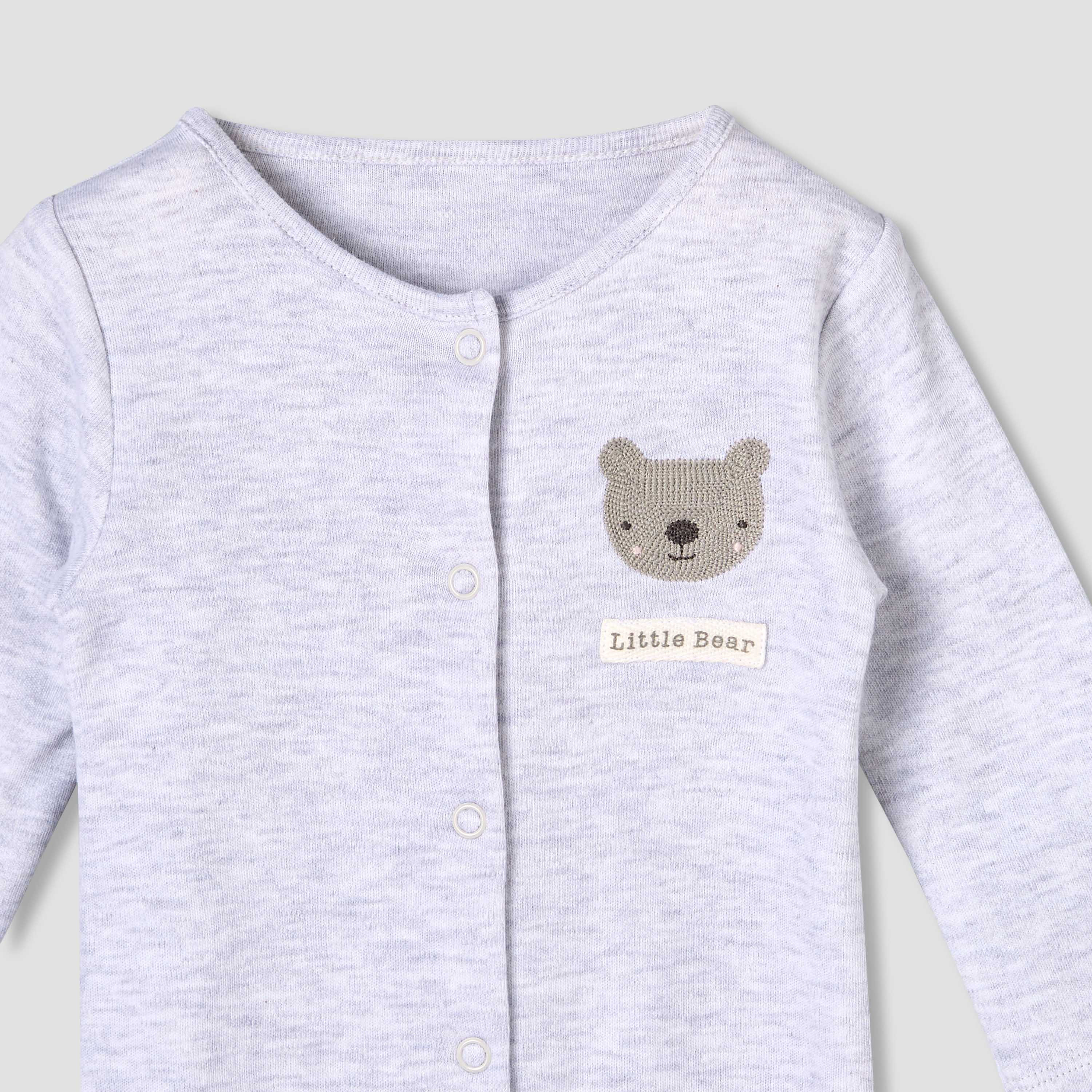 Pack of 3 Juniors Round Neck Long Sleeves Sleepsuit with Print-baby-boys-clothing-nightwear-sleepsuits-image-6