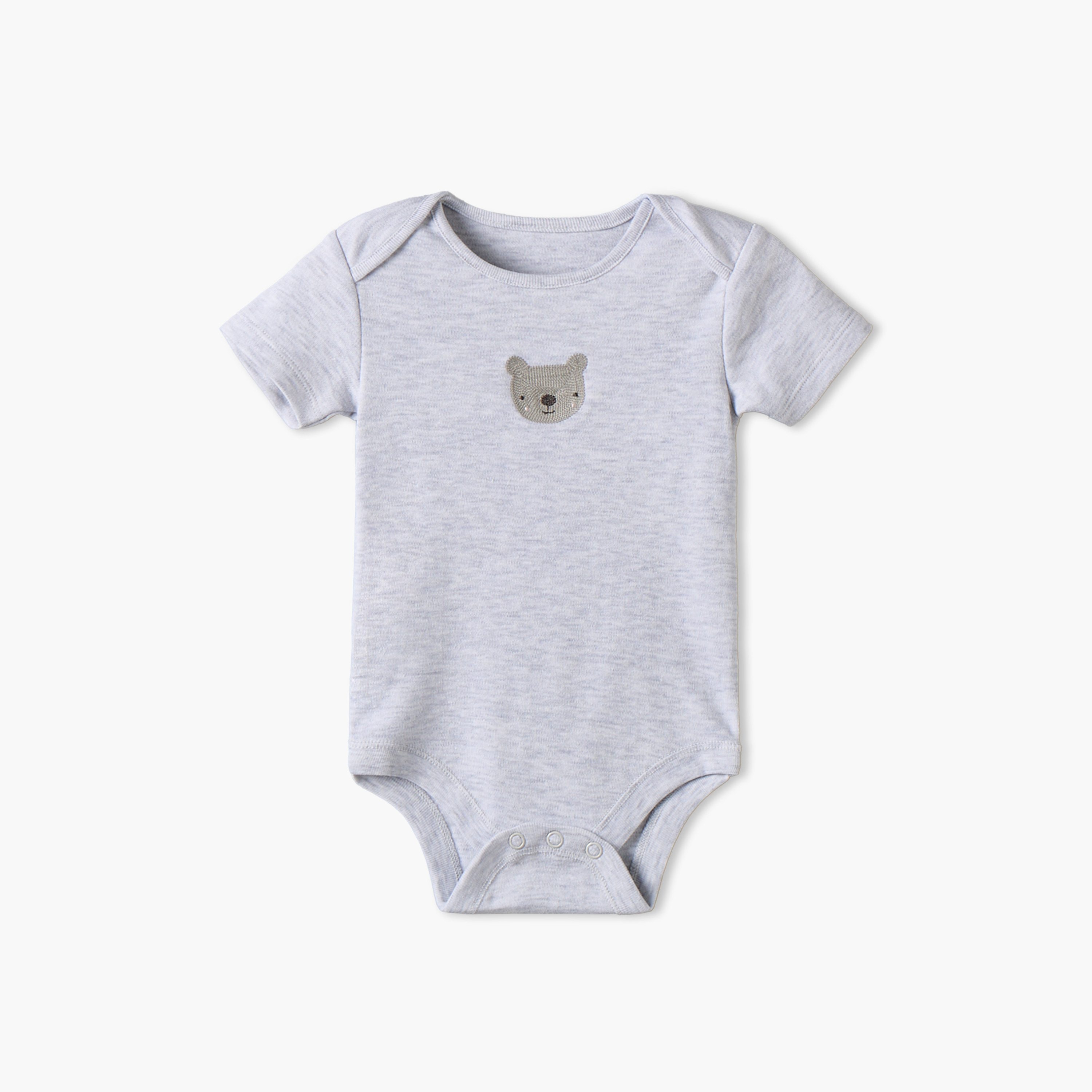 Pack of 3 Juniors Round Neck Short Sleeves Bodysuit with Snap Button Closure-baby-boys-clothing-bodysuits-image-2