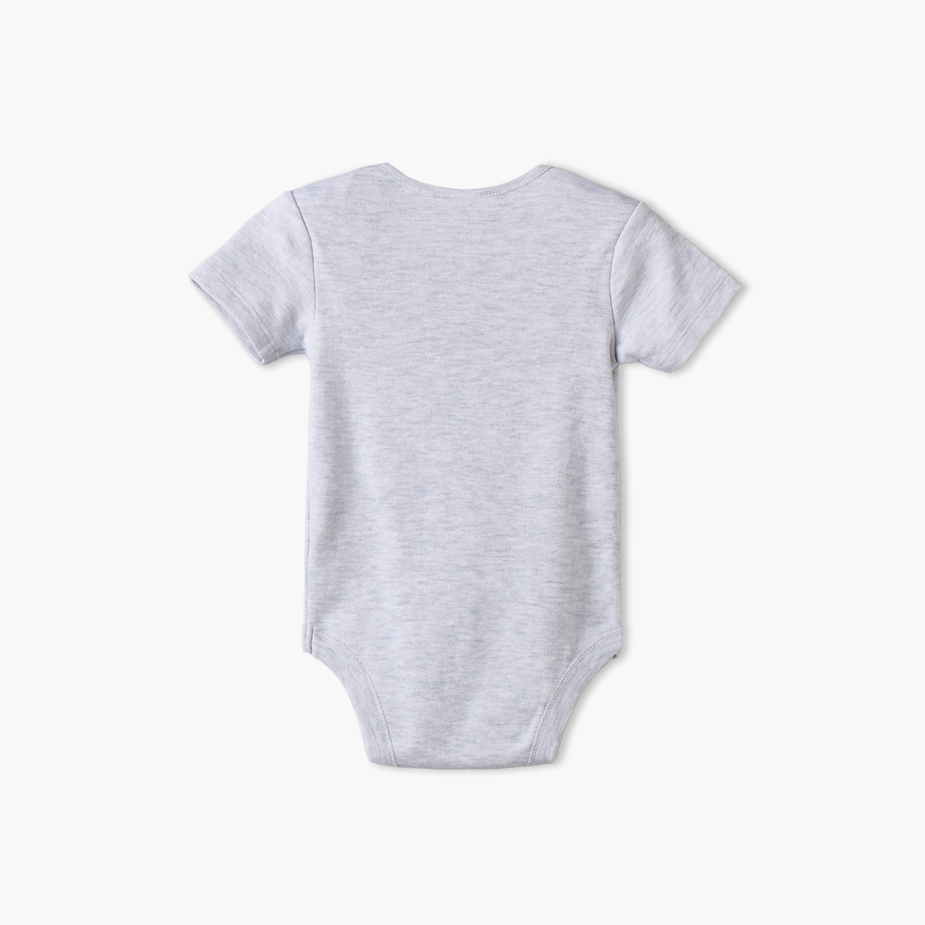 Pack of 3 Juniors Round Neck Short Sleeves Bodysuit with Snap Button Closure-baby-boys-clothing-bodysuits-image-3