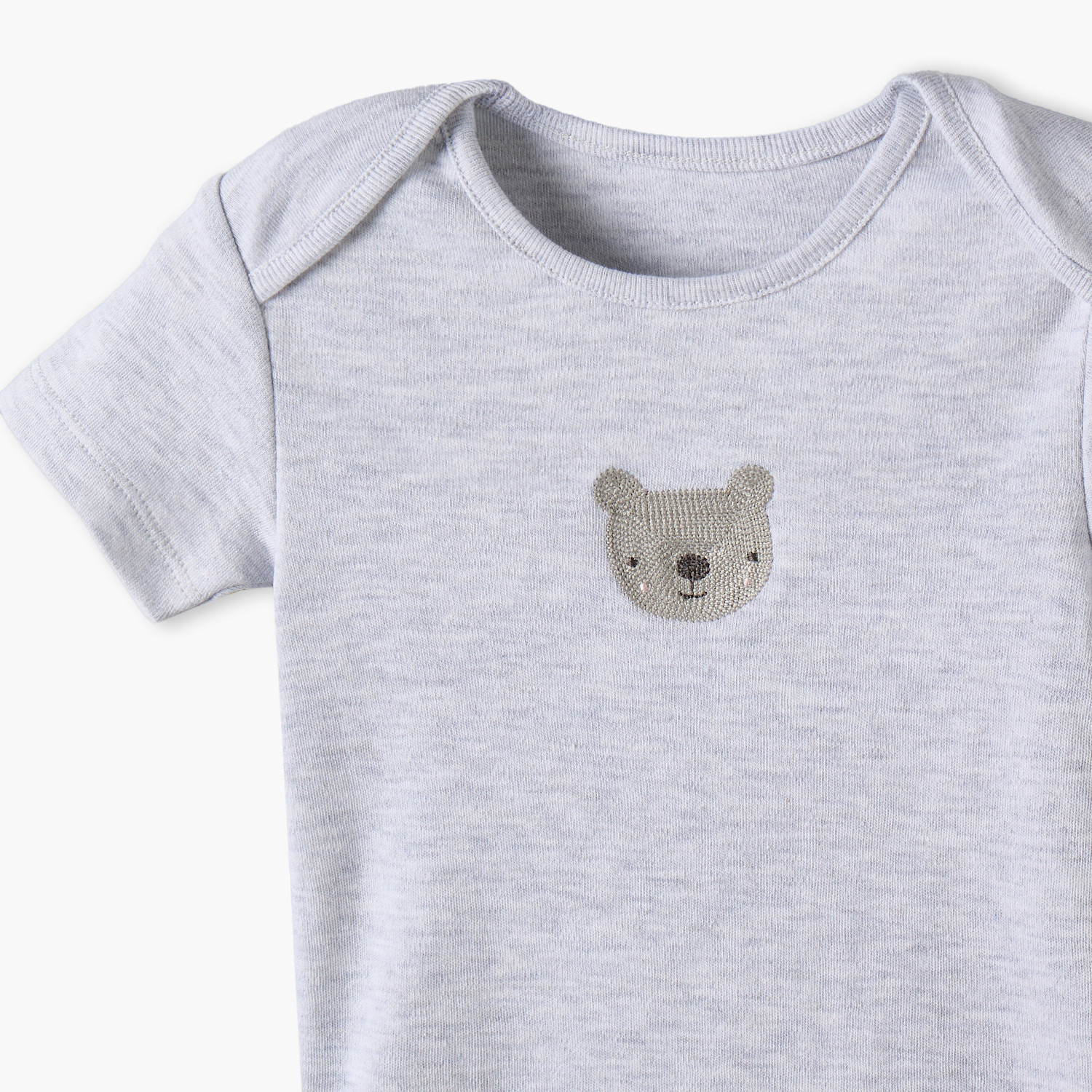 Pack of 3 Juniors Round Neck Short Sleeves Bodysuit with Snap Button Closure-baby-boys-clothing-bodysuits-image-6