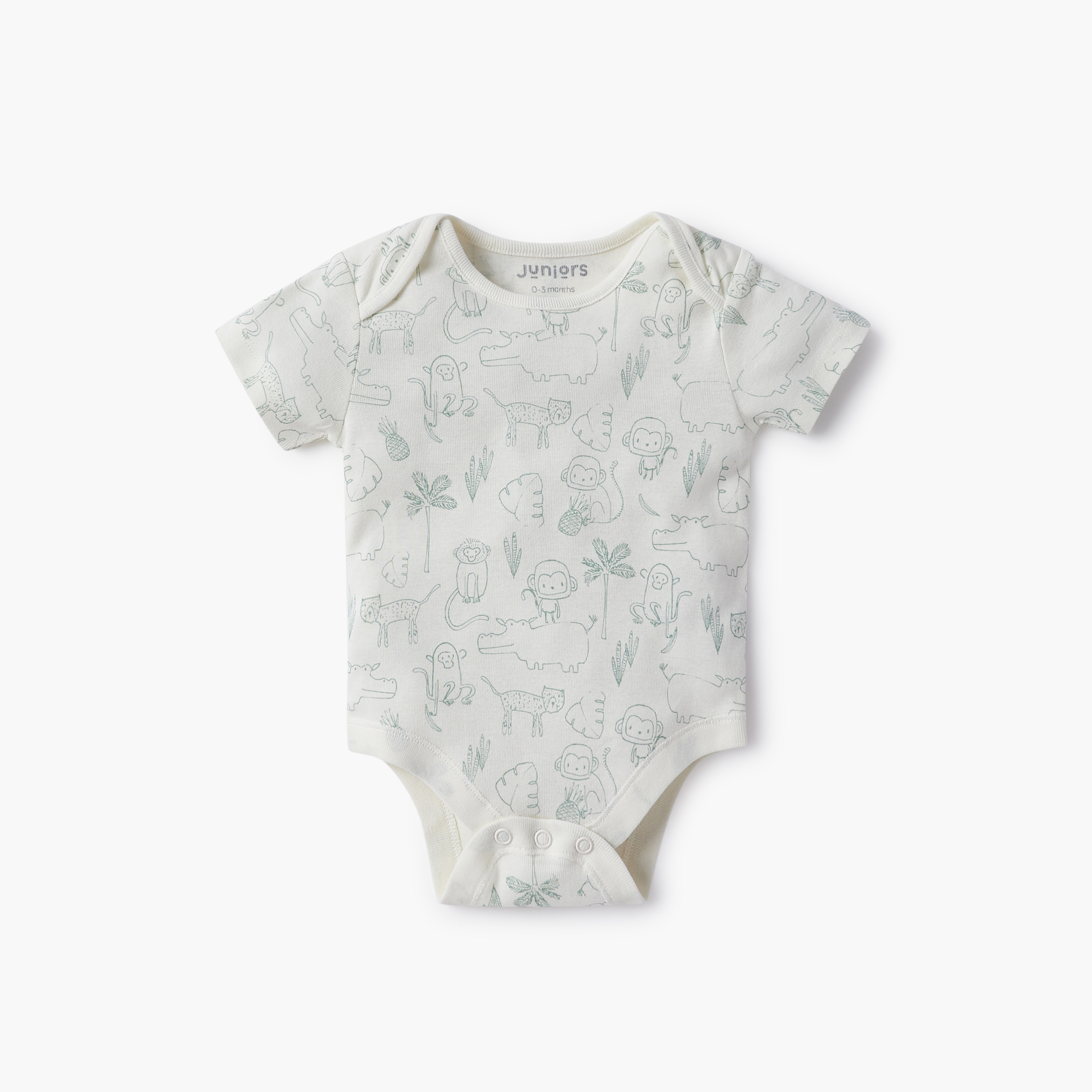 Juniors Animal Print Bodysuit with Envelope Neck - Set of 3-baby-girls-clothing-bodysuits-image-2