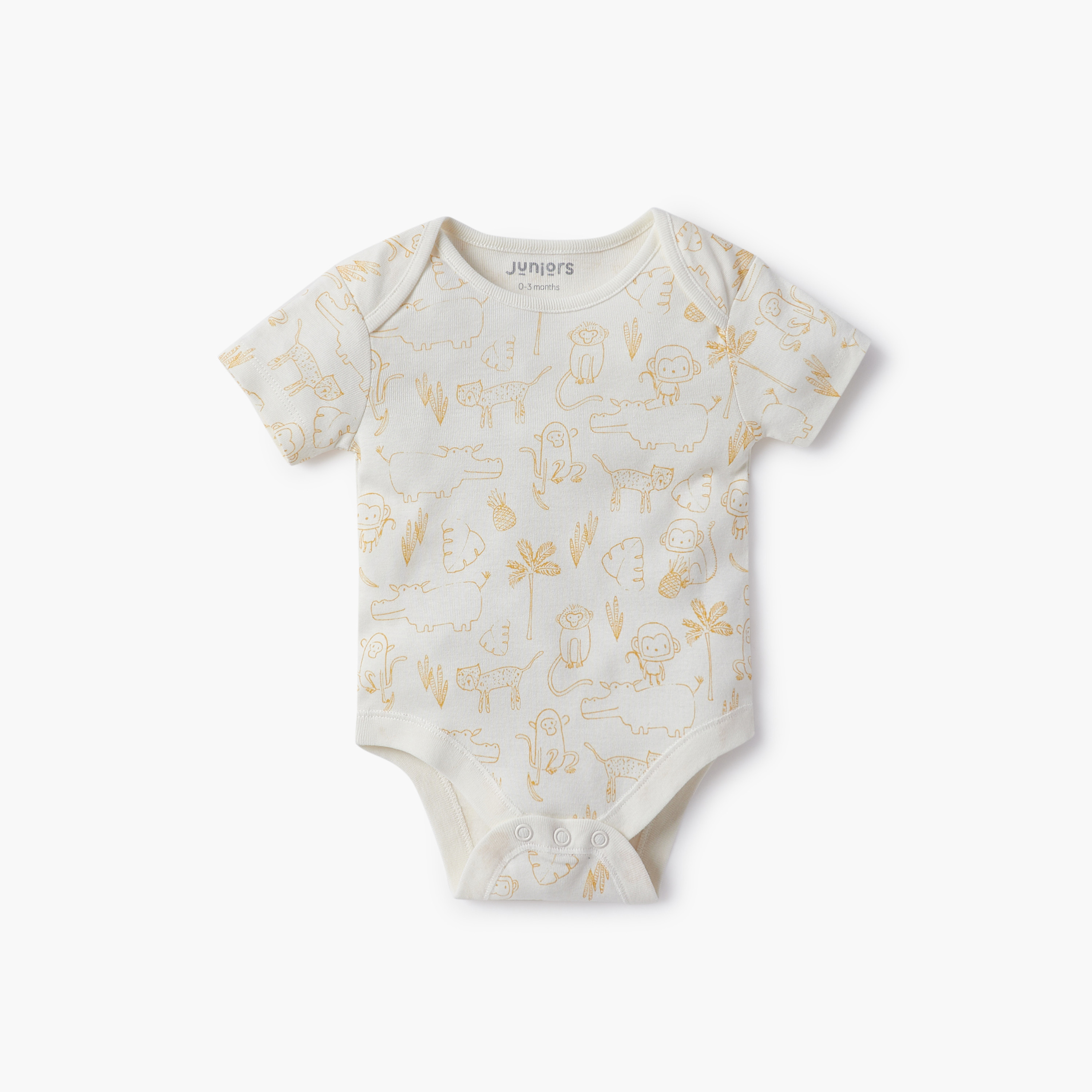 Juniors Animal Print Bodysuit with Envelope Neck - Set of 3-baby-girls-clothing-bodysuits-image-3