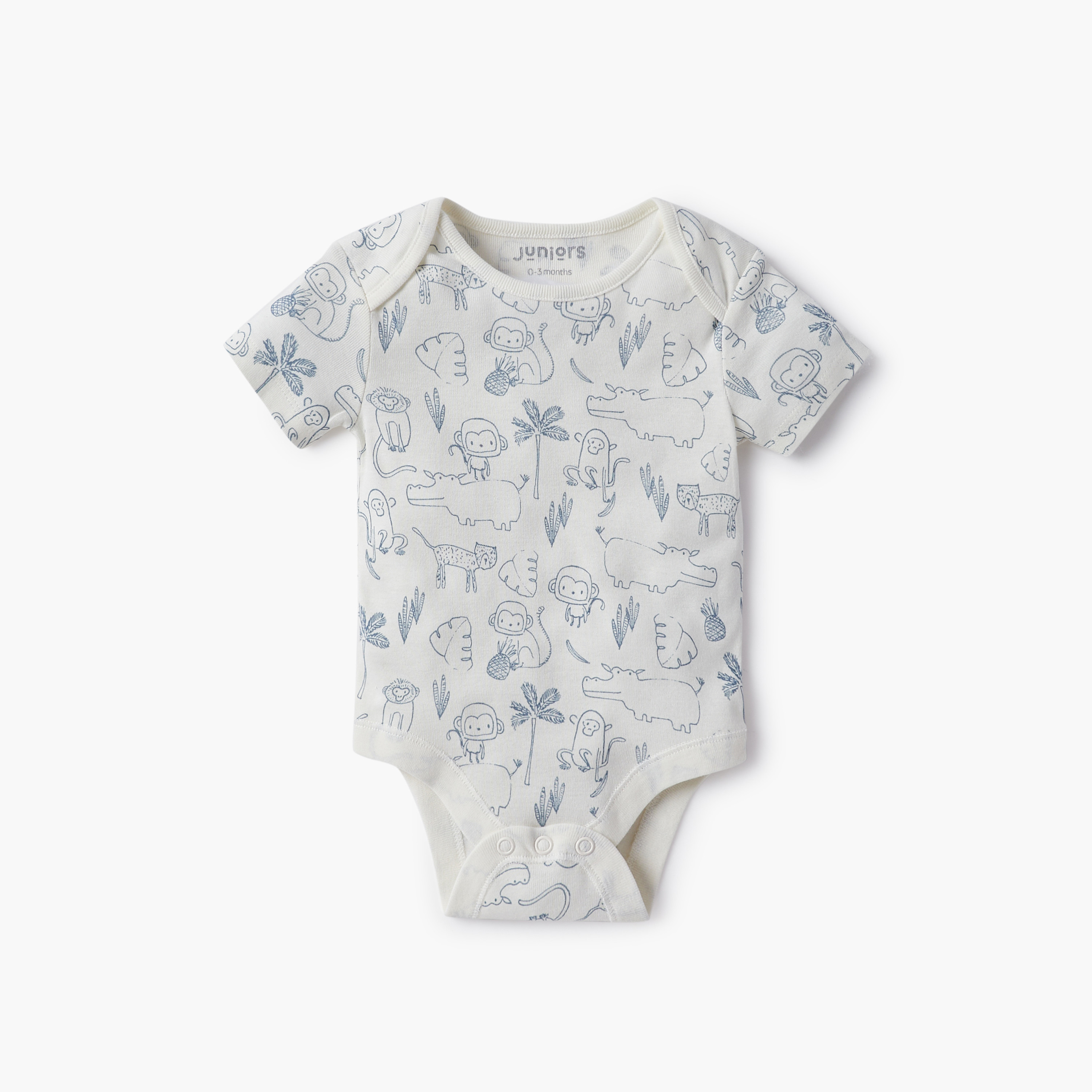 Juniors Animal Print Bodysuit with Envelope Neck - Set of 3-baby-girls-clothing-bodysuits-image-4