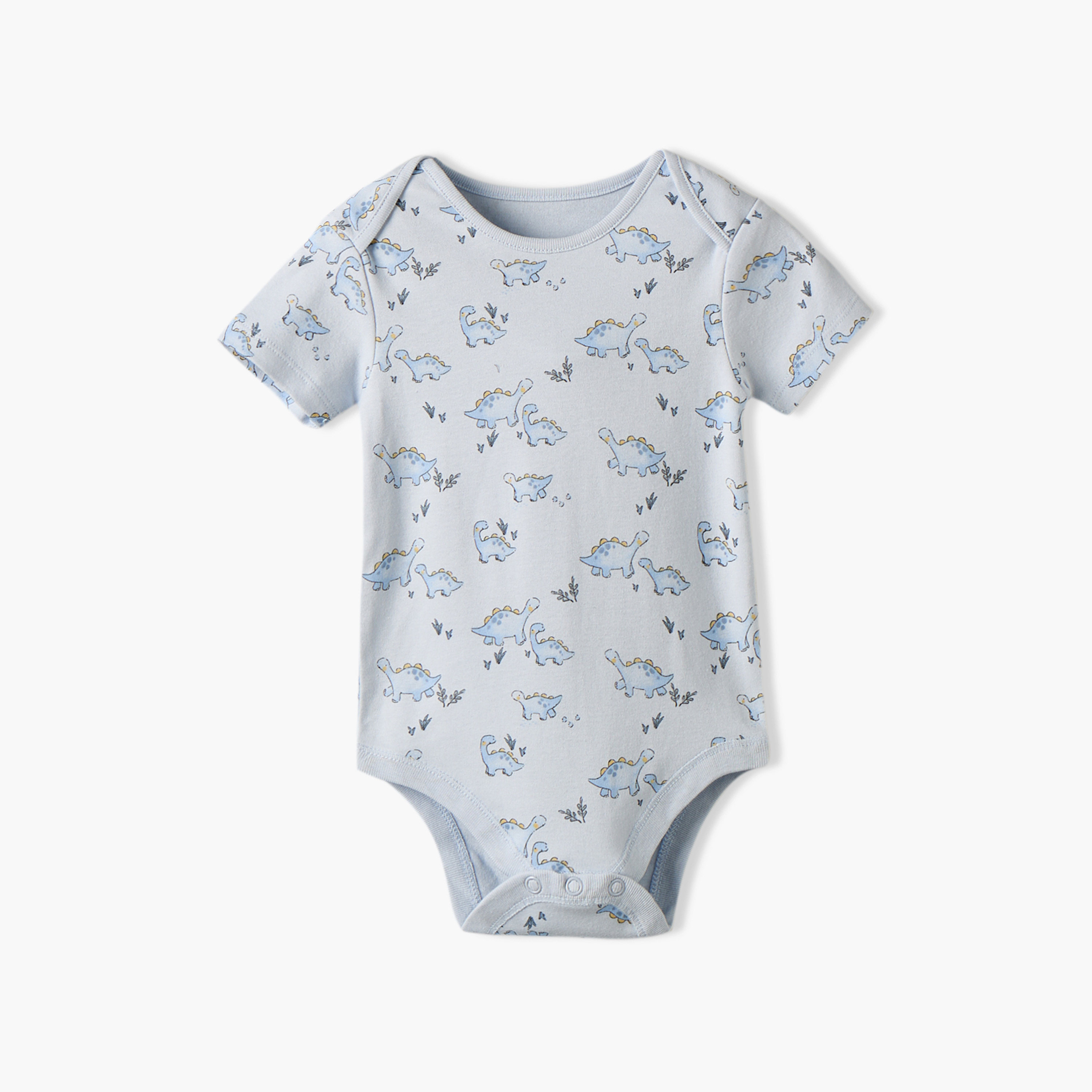 بودي سوت بطبعات ديناصور وياقة مستديرة وأكمام قصيرة من جونيورز - عبوة 3 قطع-baby-boys-clothing-bodysuits-image-3