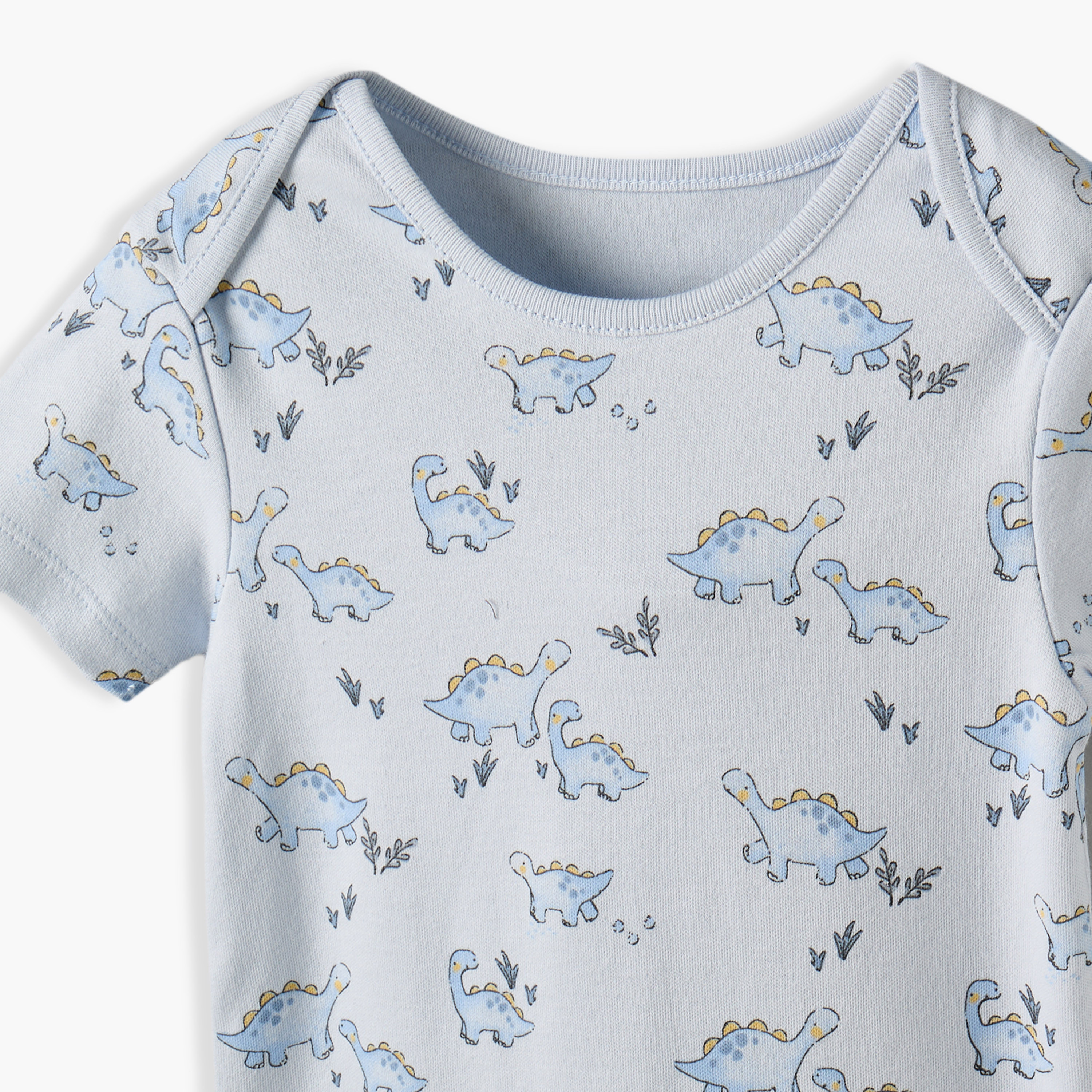 بودي سوت بطبعات ديناصور وياقة مستديرة وأكمام قصيرة من جونيورز - عبوة 3 قطع-baby-boys-clothing-bodysuits-image-7