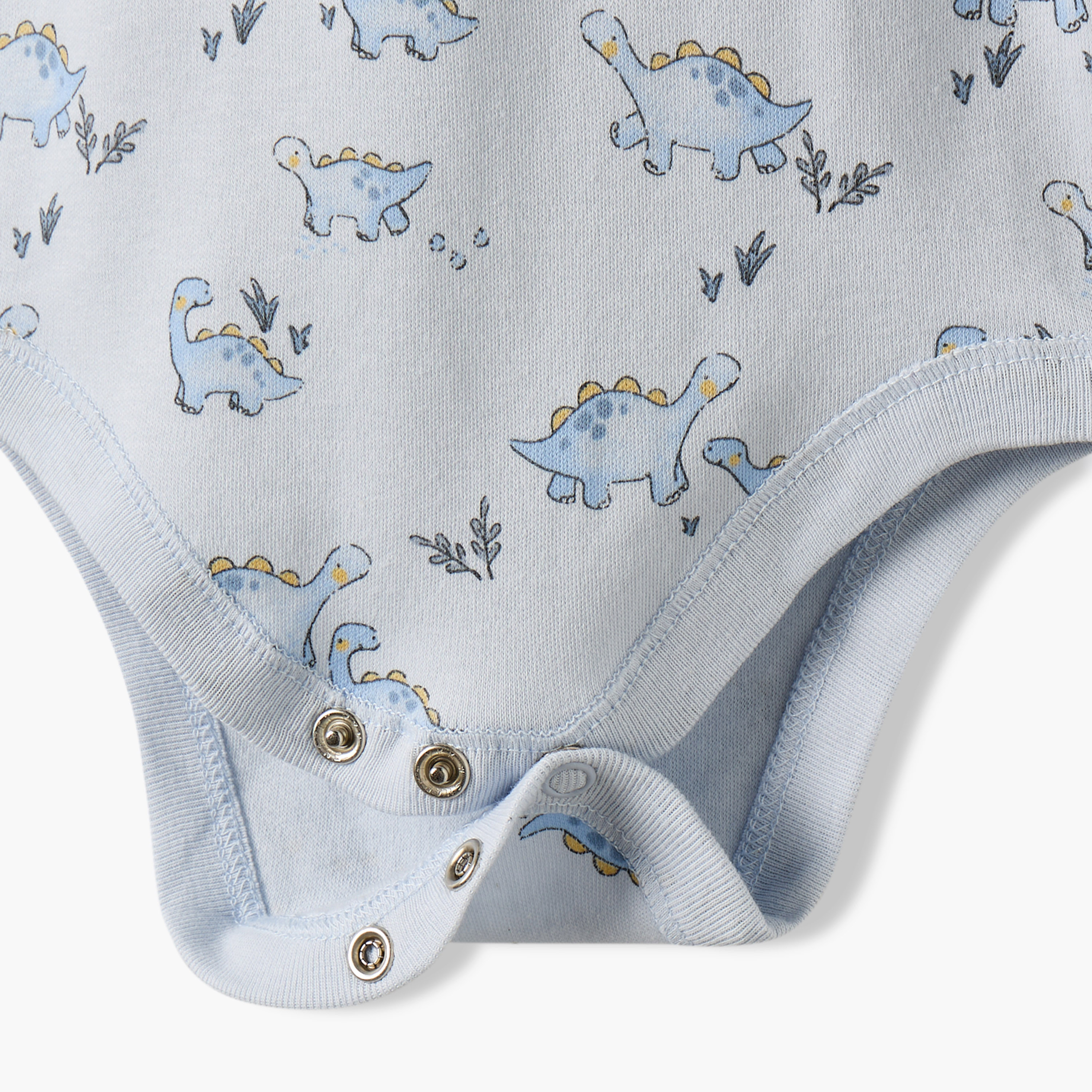 بودي سوت بطبعات ديناصور وياقة مستديرة وأكمام قصيرة من جونيورز - عبوة 3 قطع-baby-boys-clothing-bodysuits-image-8
