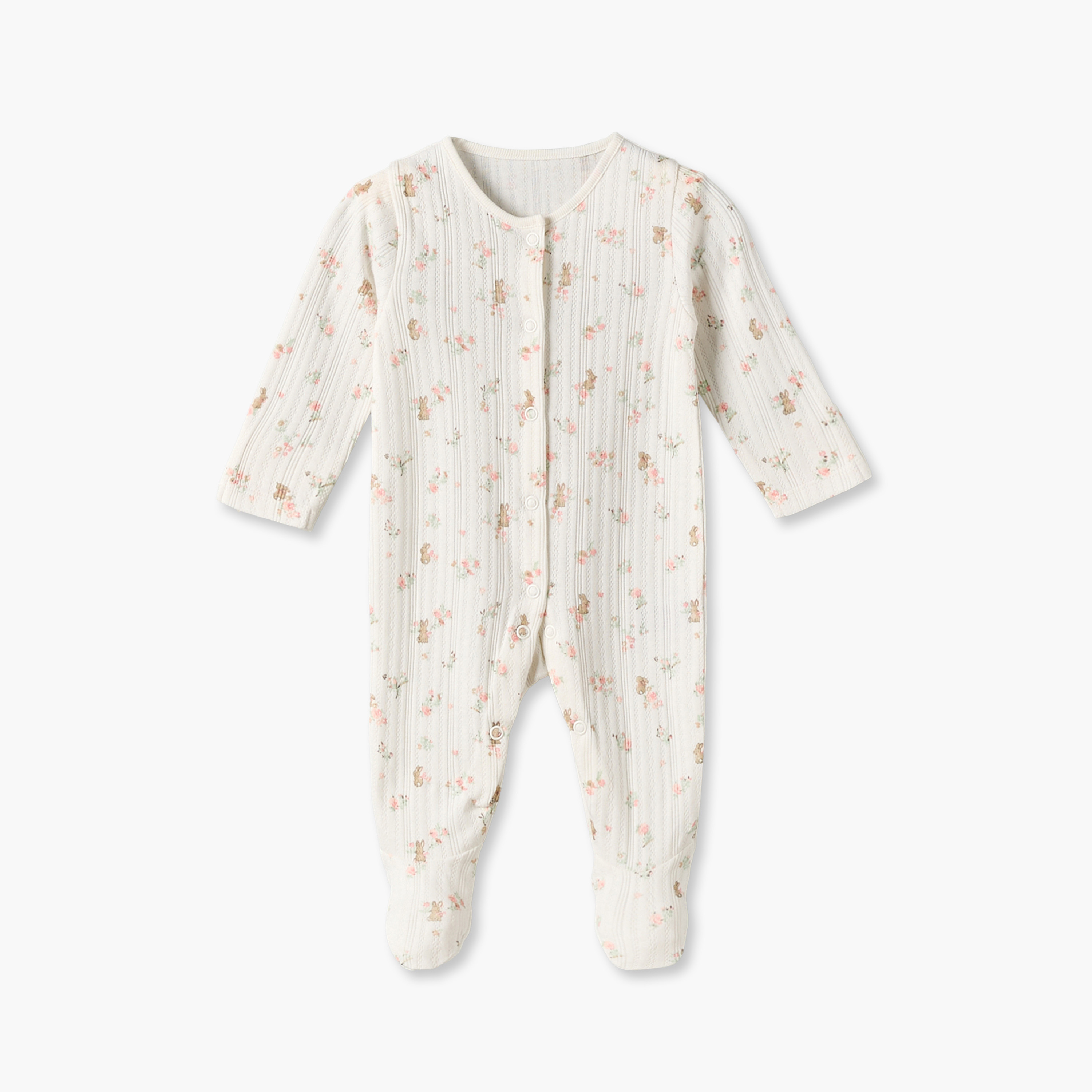 Pack of 3 Juniors Cotton Crew Neck Long Sleeves Sleepsuit with Floral Print-baby-girls-clothing-nightwear-sleepsuits-image-6
