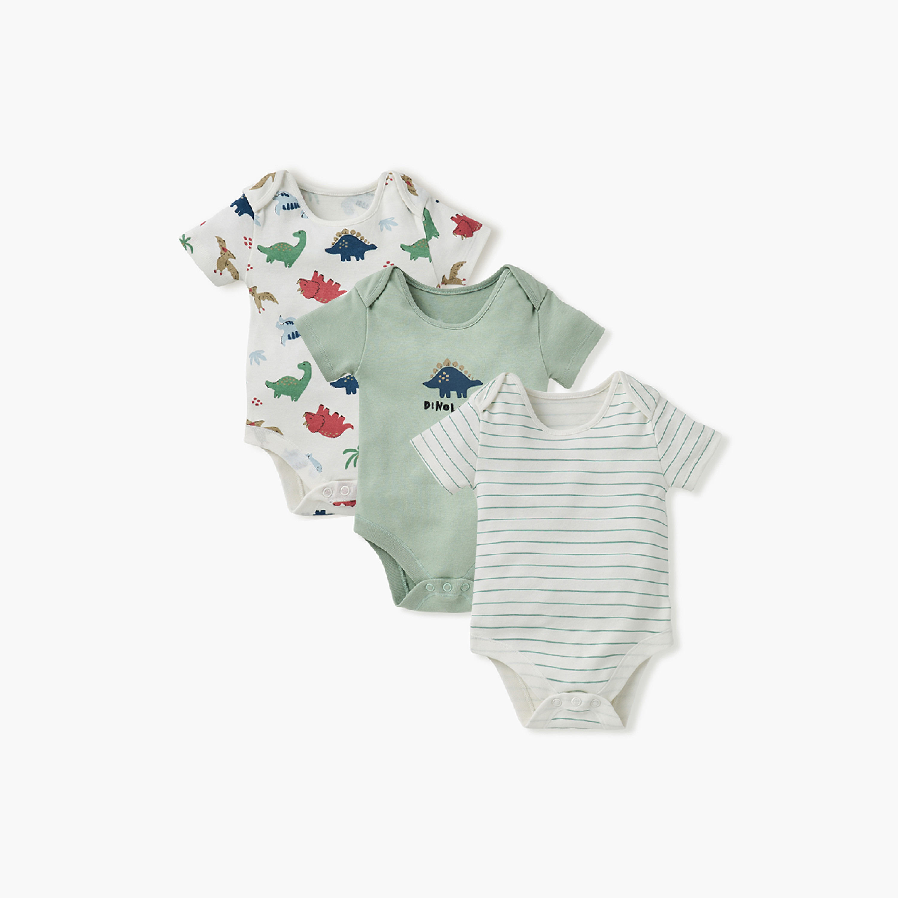بودي سوت بطبعات وبياقة ظرف وأكمام قصيرة من جونيورز - طقم من 3 قطع-baby-boys-clothing-multipacks-image-1