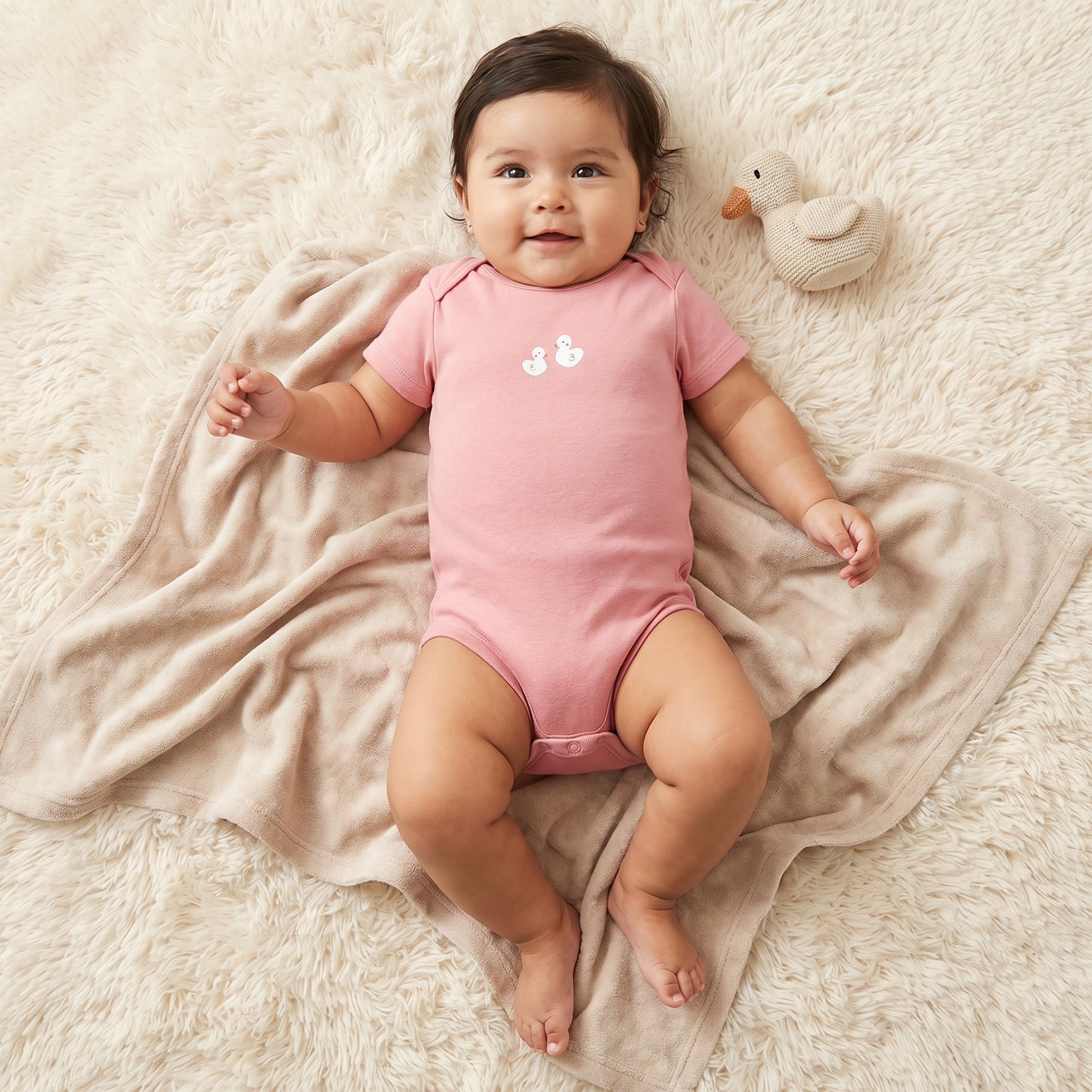 طقم بودي سوت قطن برقبة ضيقة وأكمام قصيرة وطبعات 5 قطع من جونيورز-baby-girls-clothing-bodysuits-image-2