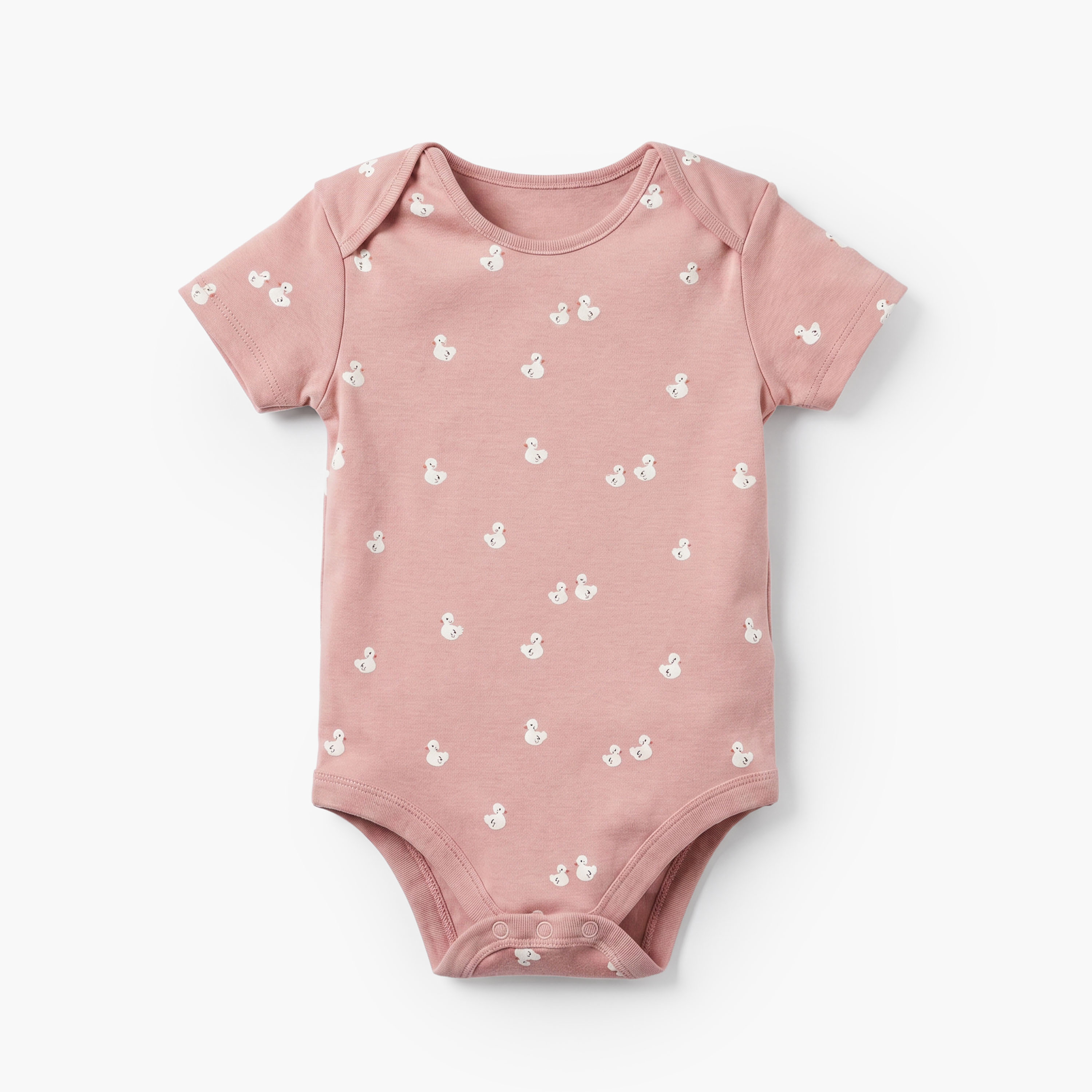 طقم بودي سوت قطن برقبة ضيقة وأكمام قصيرة وطبعات 5 قطع من جونيورز-baby-girls-clothing-bodysuits-image-5
