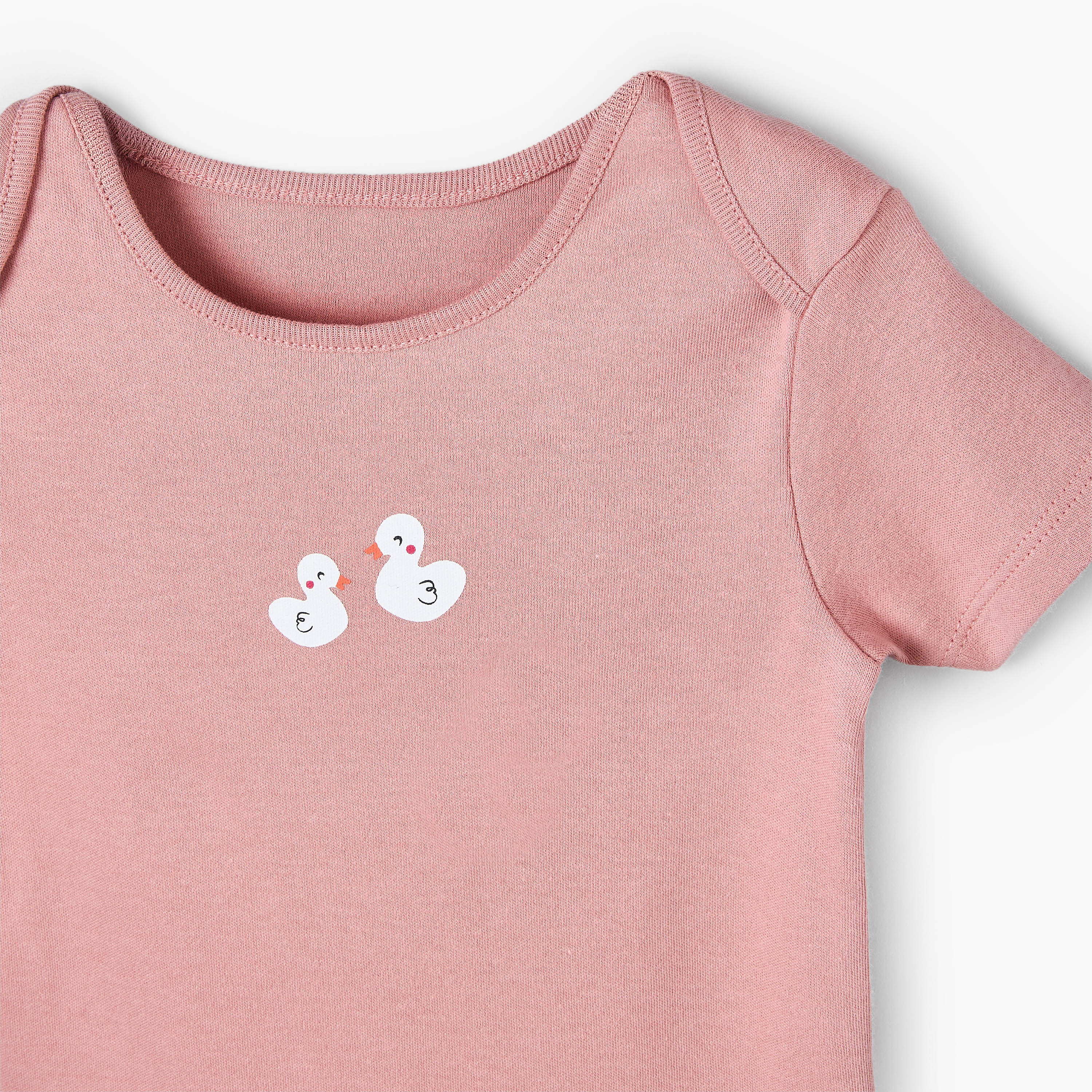 طقم بودي سوت قطن برقبة ضيقة وأكمام قصيرة وطبعات 5 قطع من جونيورز-baby-girls-clothing-bodysuits-image-8