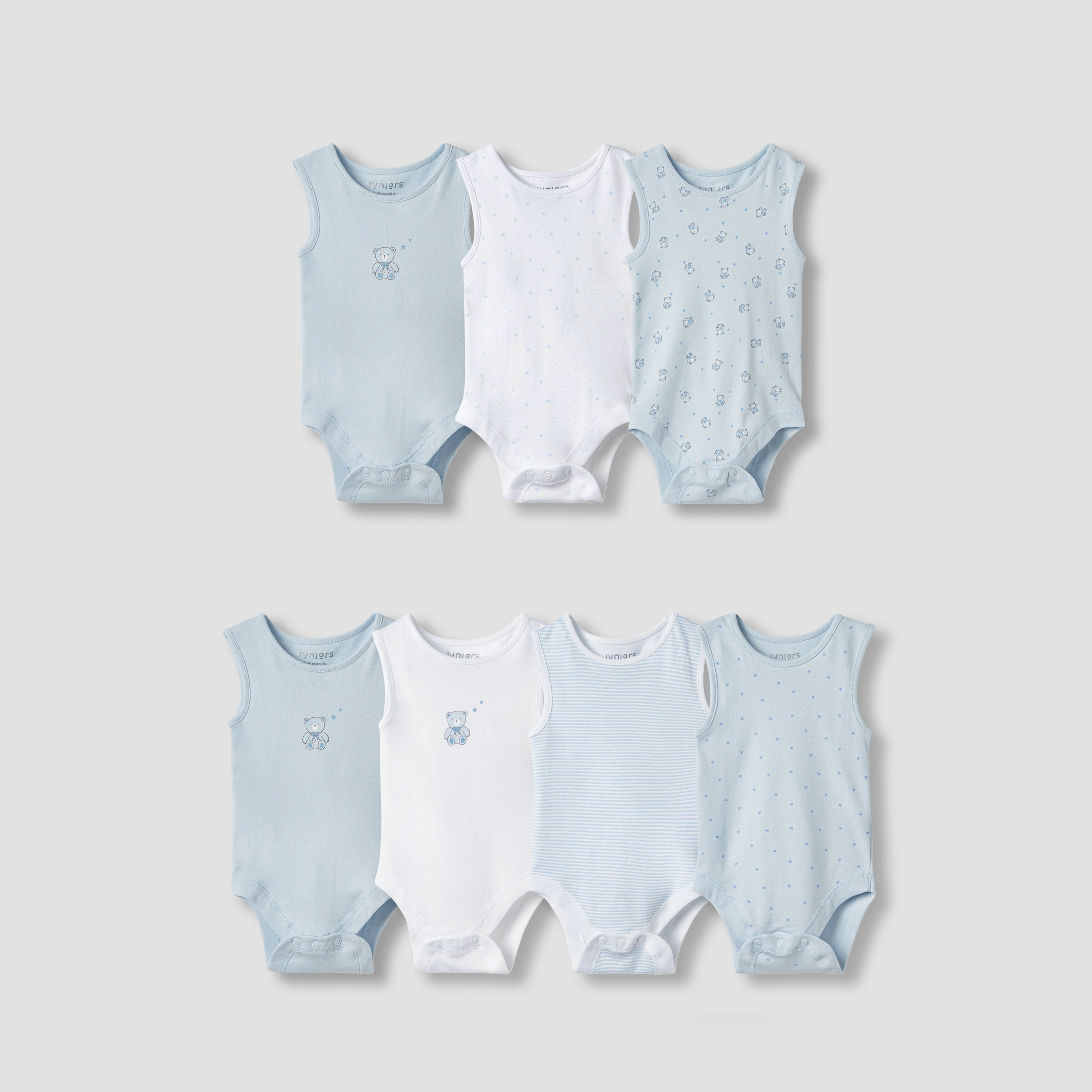 Juniors Assorted Sleeveless Bodysuits - Set of 7-baby-boys-clothing-bodysuits-image-1