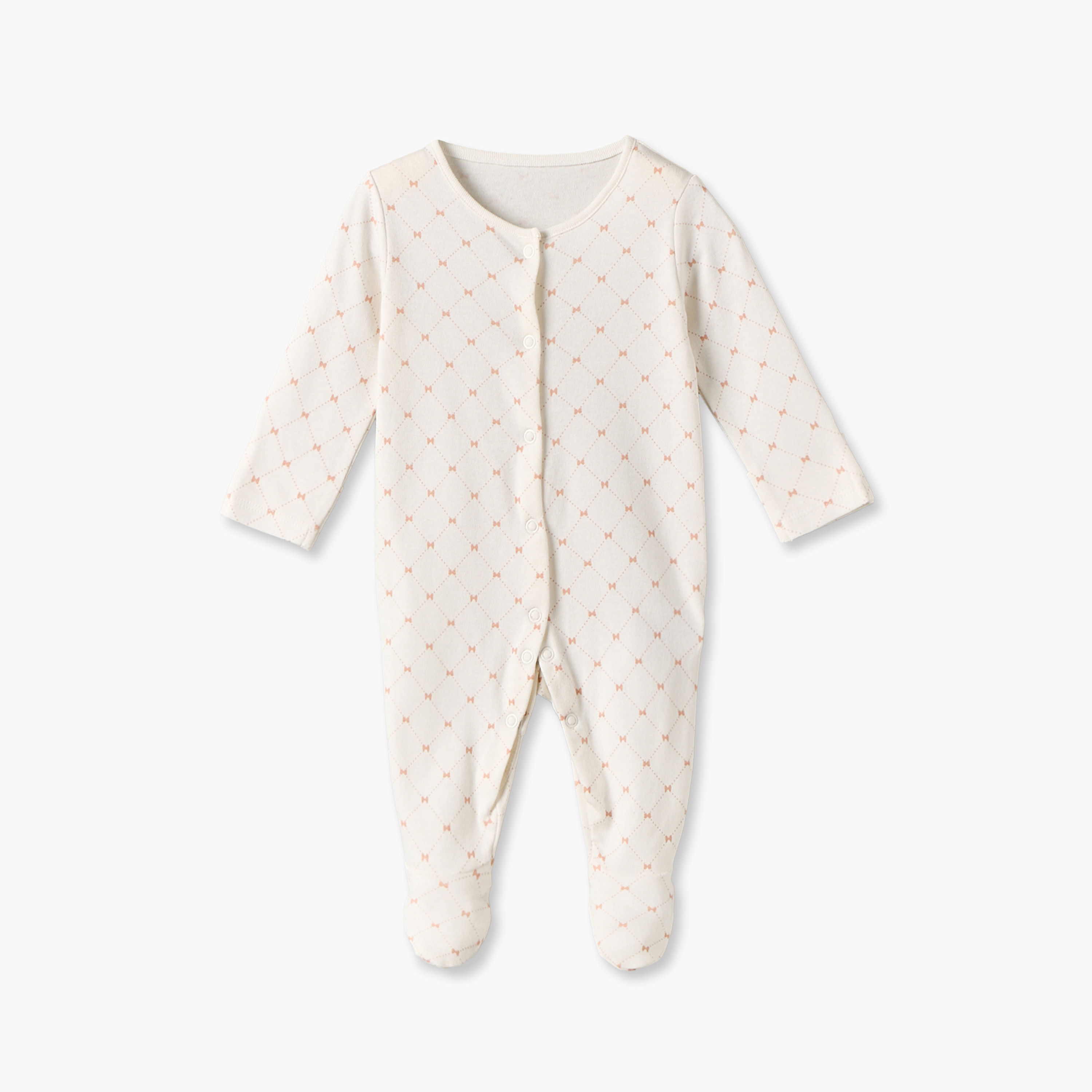 Pack of 3 Juniors Cotton Round Neck Long Sleeves Sleepsuit with Snap Button Closure-baby-girls-clothing-nightwear-sleepsuits-image-5