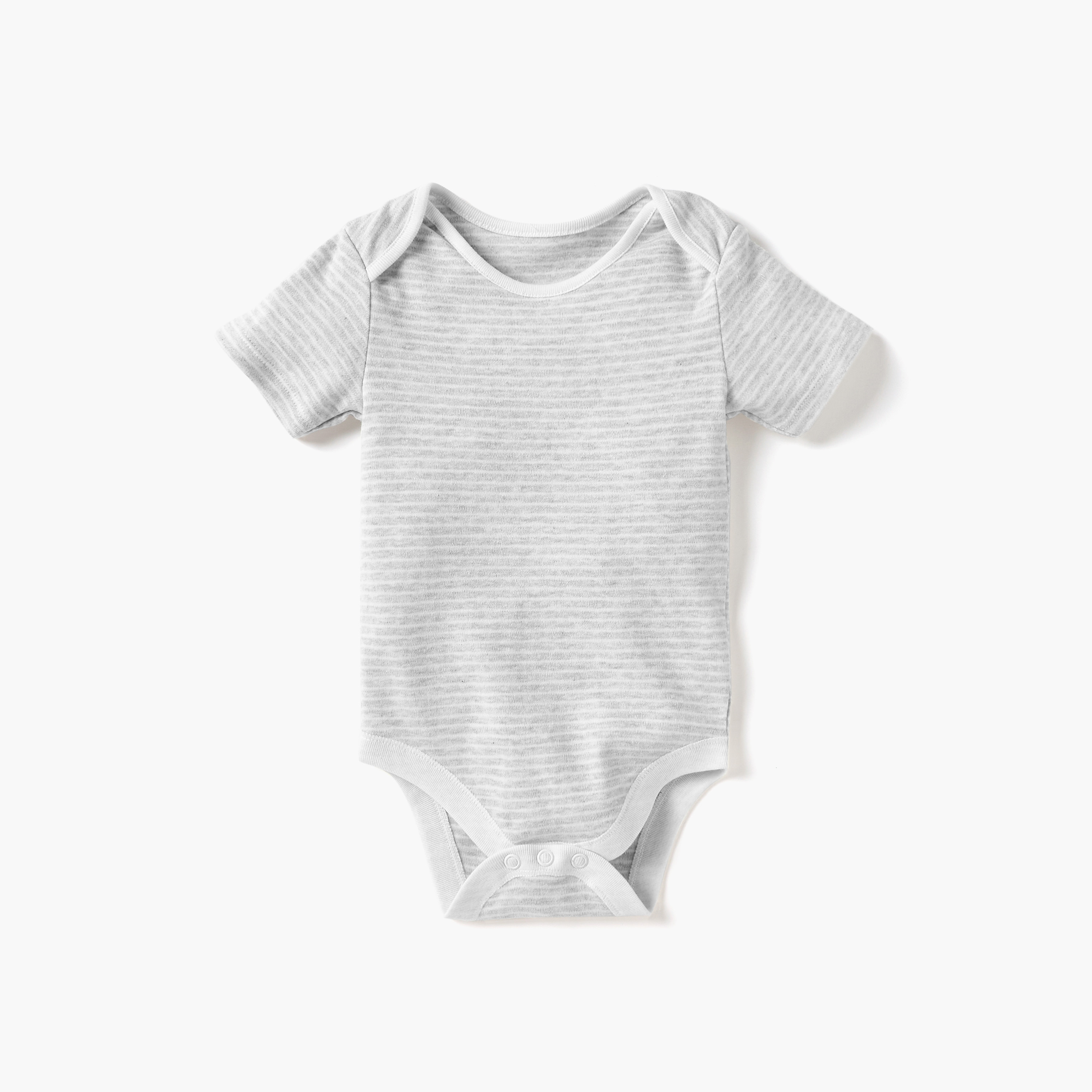 Juniors Assorted Bodysuit with Short Sleeves and Button Closure - Set of 3-baby-boys-clothing-bodysuits-image-2