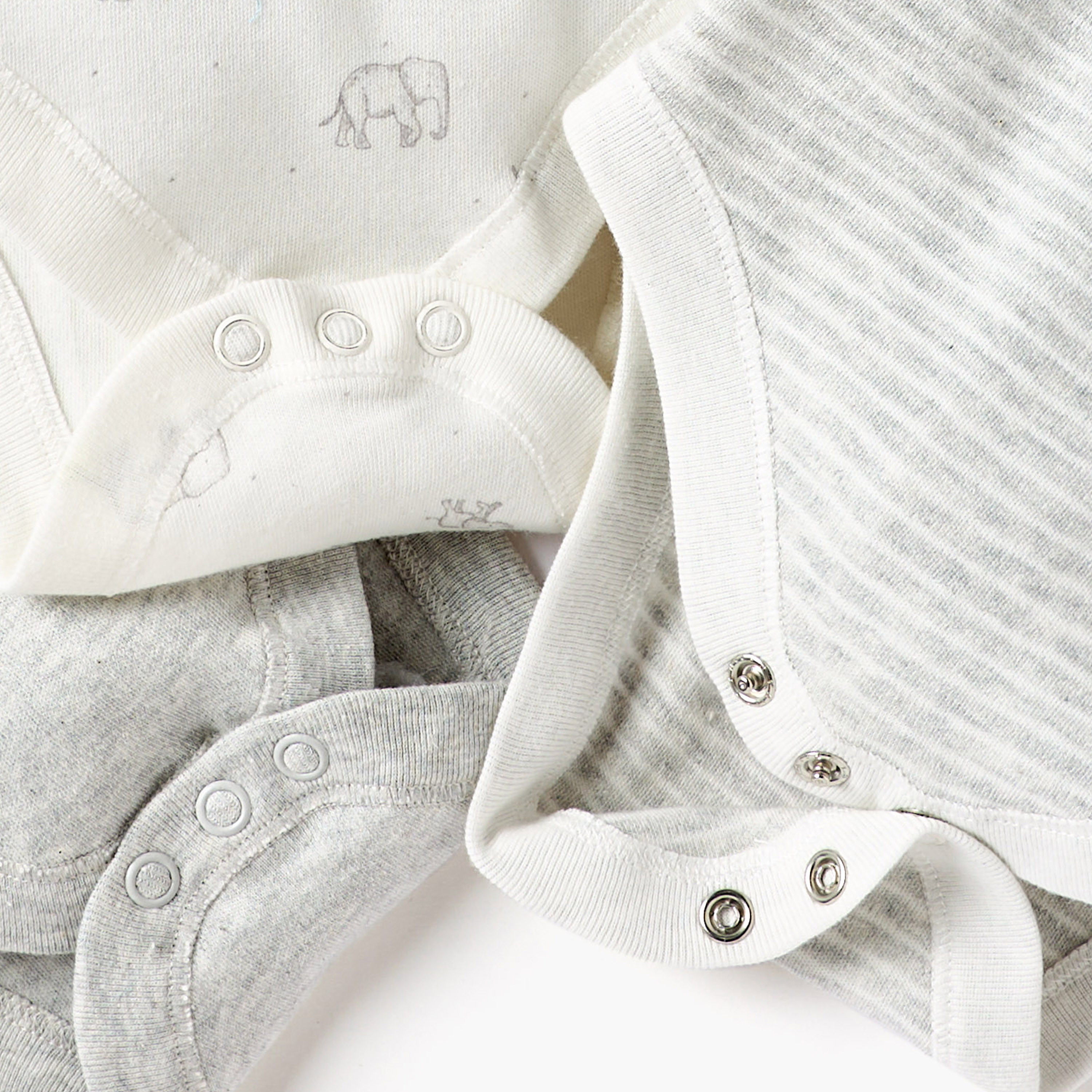 Juniors Assorted Bodysuit with Short Sleeves and Button Closure - Set of 3-baby-boys-clothing-bodysuits-image-8