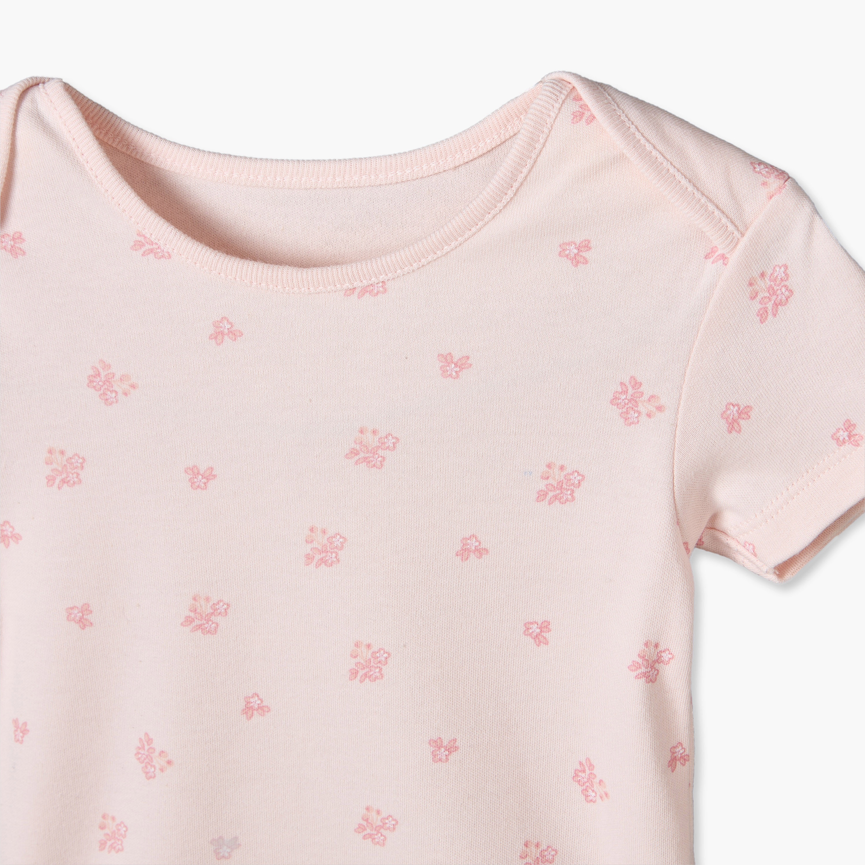 طقم من 5 بودي سوت قطن بياقة ضيقة وأكمام قصيرة وطبعات من جونيورز-baby-girls-clothing-bodysuits-image-9