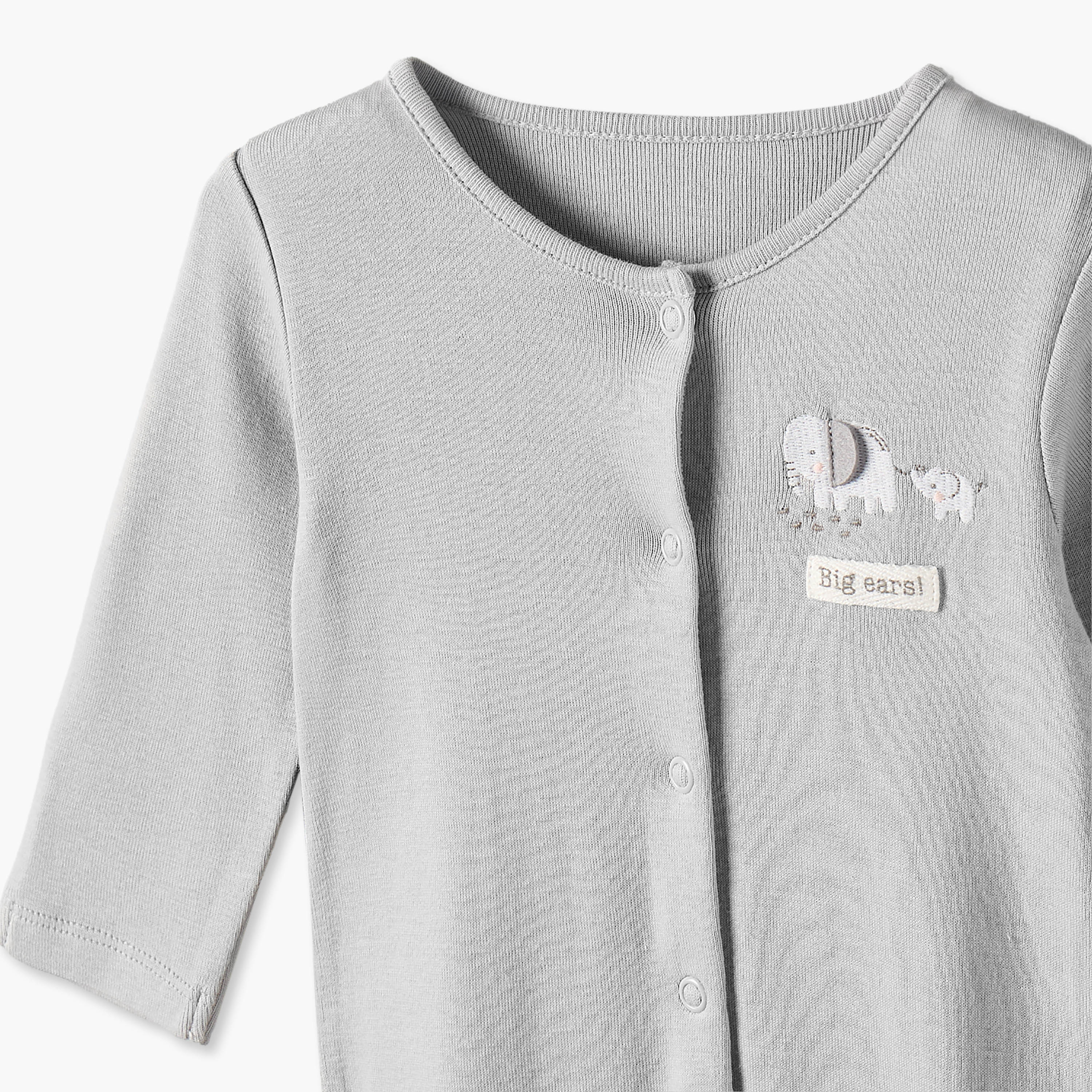 طقم بدلة نوم قطن بياقة ضيقة وأكمام طويلة وطبعات فيل 3 قطع من جونيورز-baby-boys-clothing-nightwear-sleepsuits-image-7