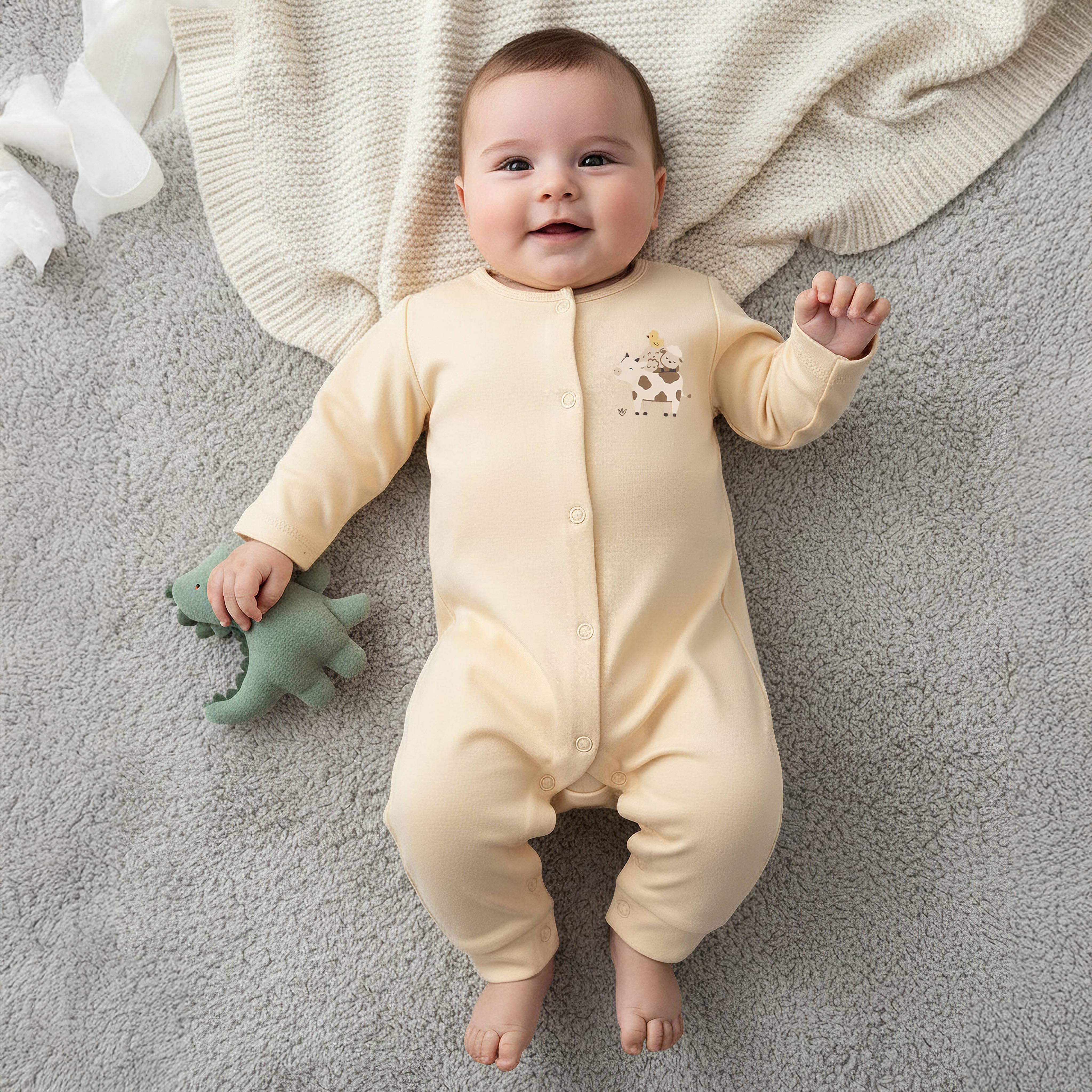 Pack of 5 Juniors Round Neck Long Sleeves Sleepsuit with Print-baby-boys-clothing-nightwear-sleepsuits-image-2