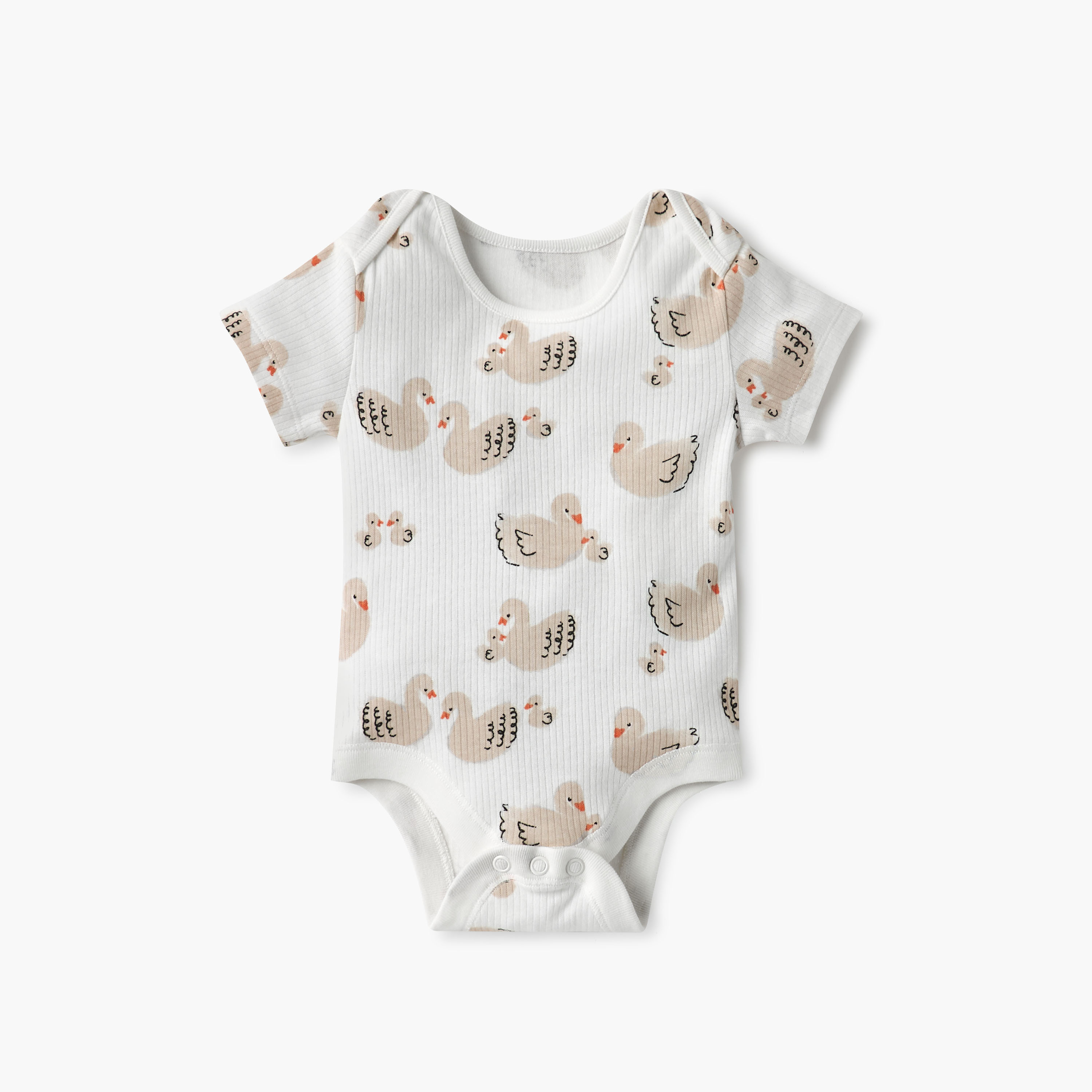 Juniors Printed Bodysuit with Short Sleeves and Button Closure - Set of 3-baby-girls-clothing-multipacks-image-4