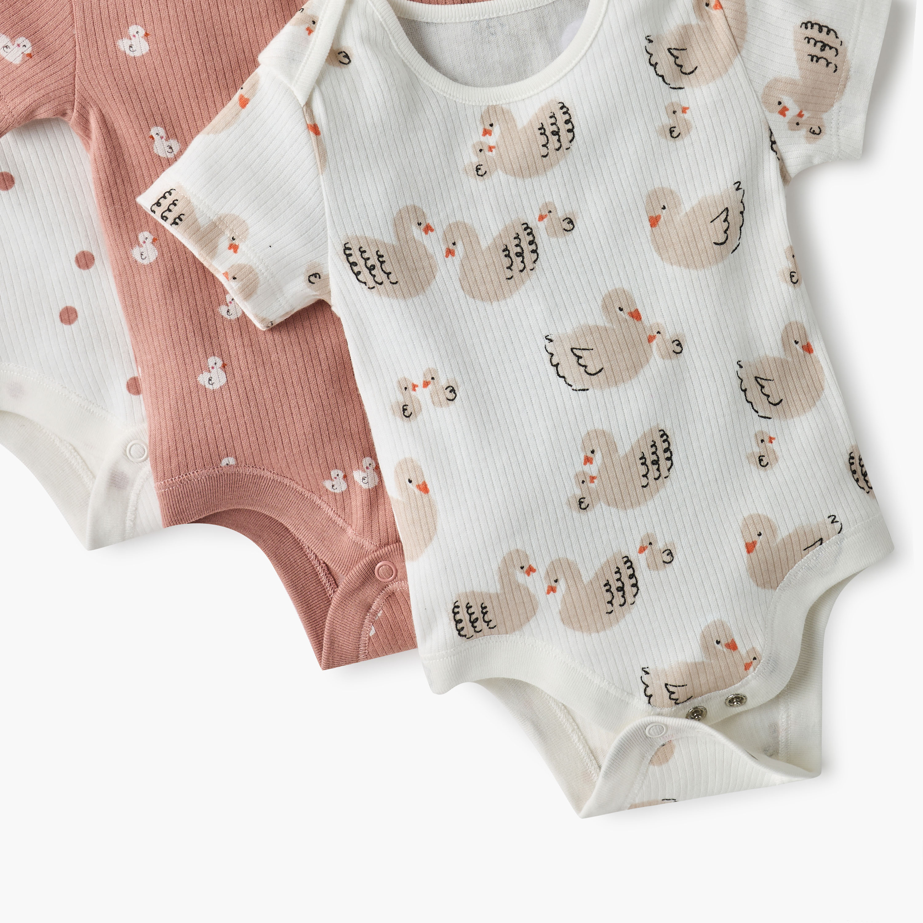 Juniors Printed Bodysuit with Short Sleeves and Button Closure - Set of 3-baby-girls-clothing-multipacks-image-6