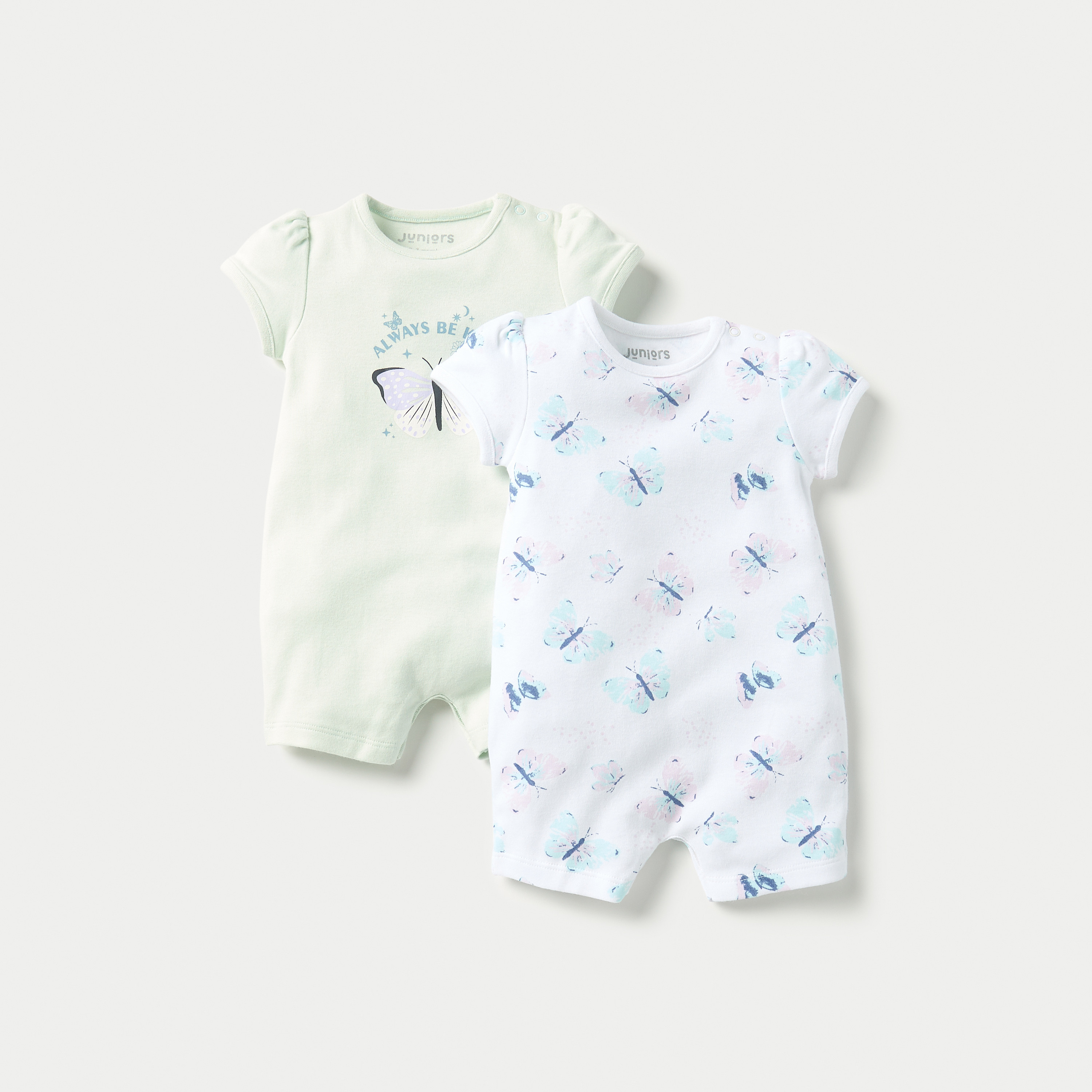 طقم أفرولات بأكمام كاب وطبعات قطعتين من جونيورز-baby-girls-clothing-rompers-image-1