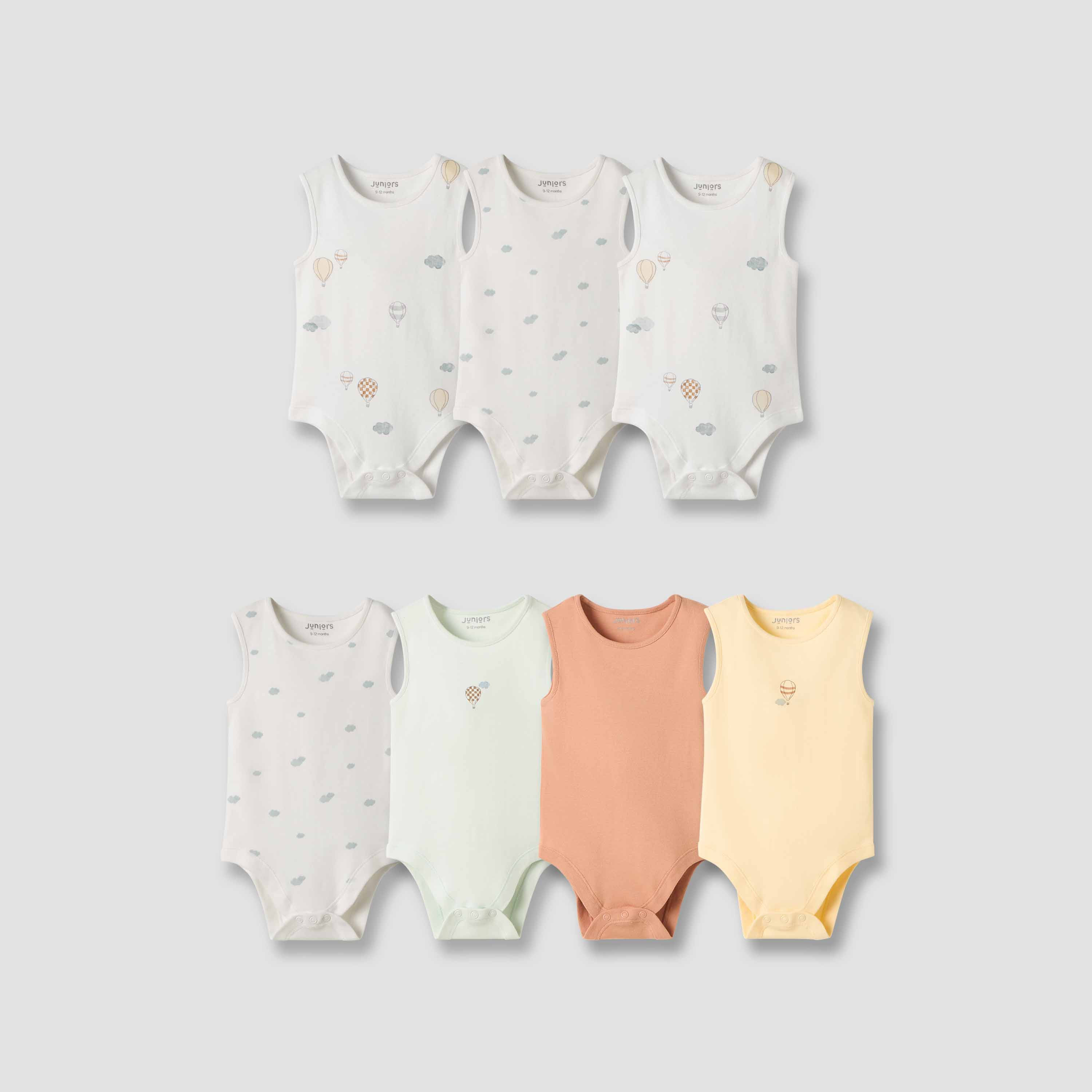 Juniors Assorted Sleeveless Bodysuit - Set of 7-baby-boys-clothing-bodysuits-image-1