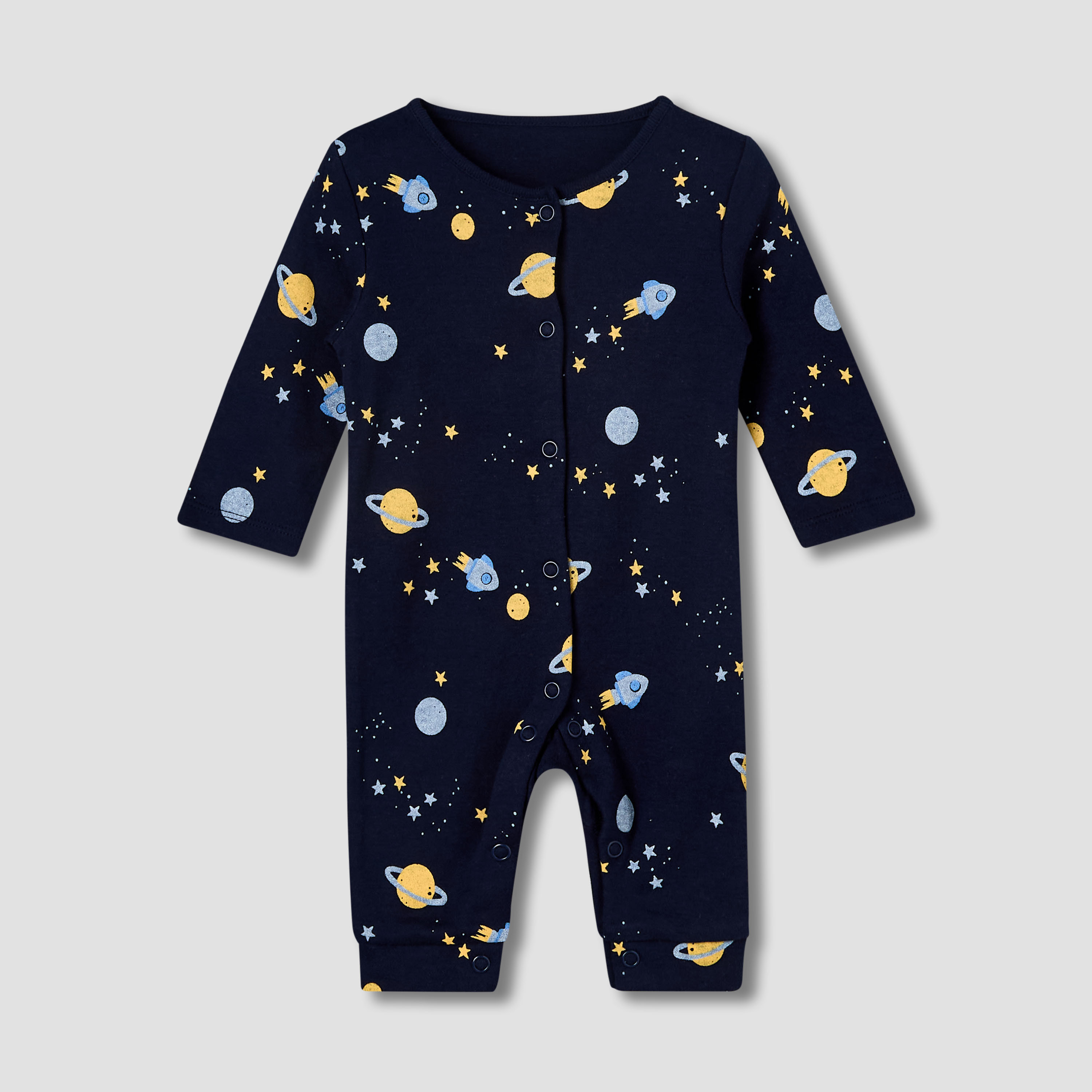 Pack of 5 Juniors Cotton Round Neck Long Sleeves Sleepsuit with Print-baby-boys-clothing-nightwear-sleepsuits-image-4